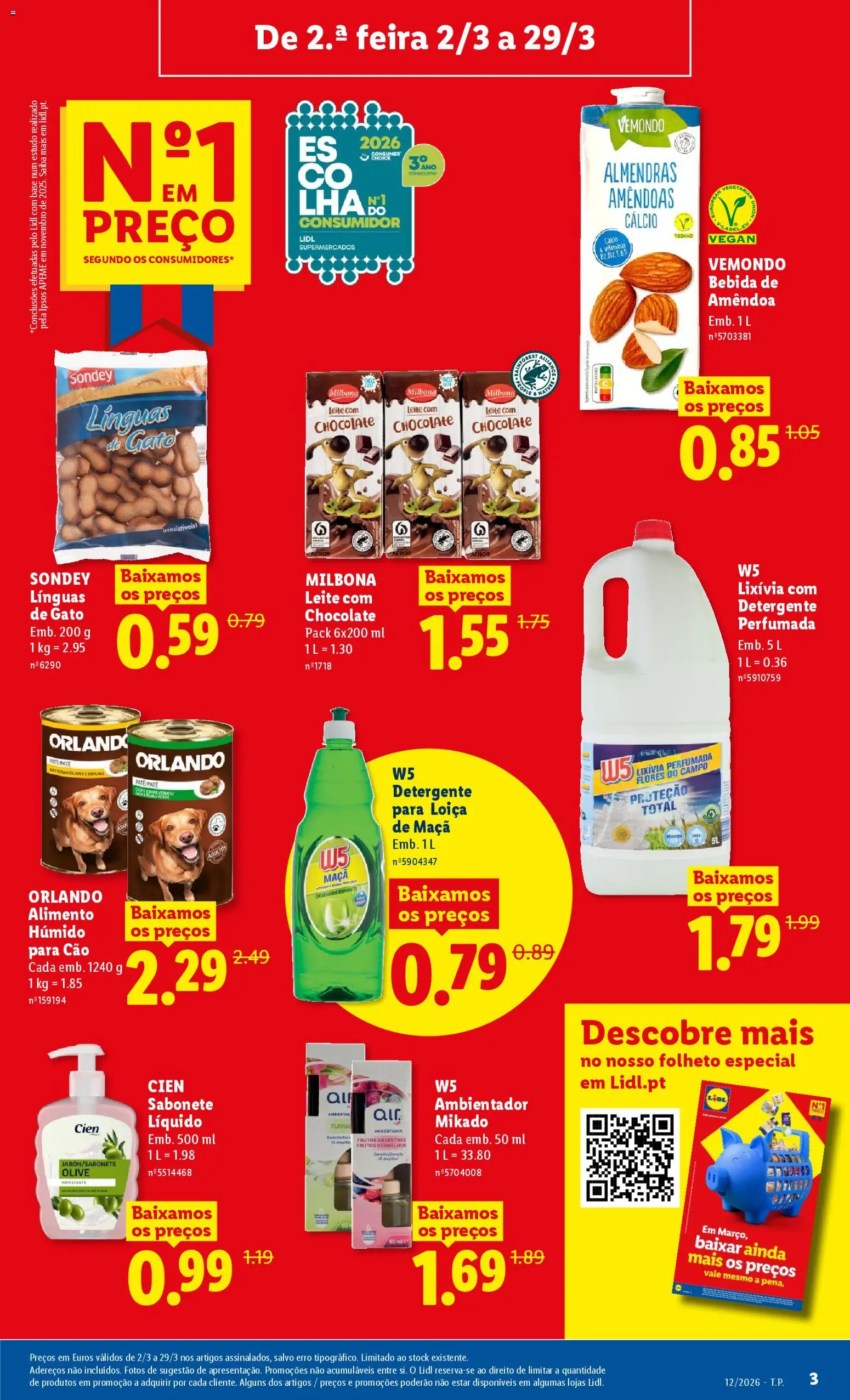 Lidl folheto │ válido de 16.03.2026 | Página: 3 | Produtos: Sabonete líquido, Base, Leite, Maça