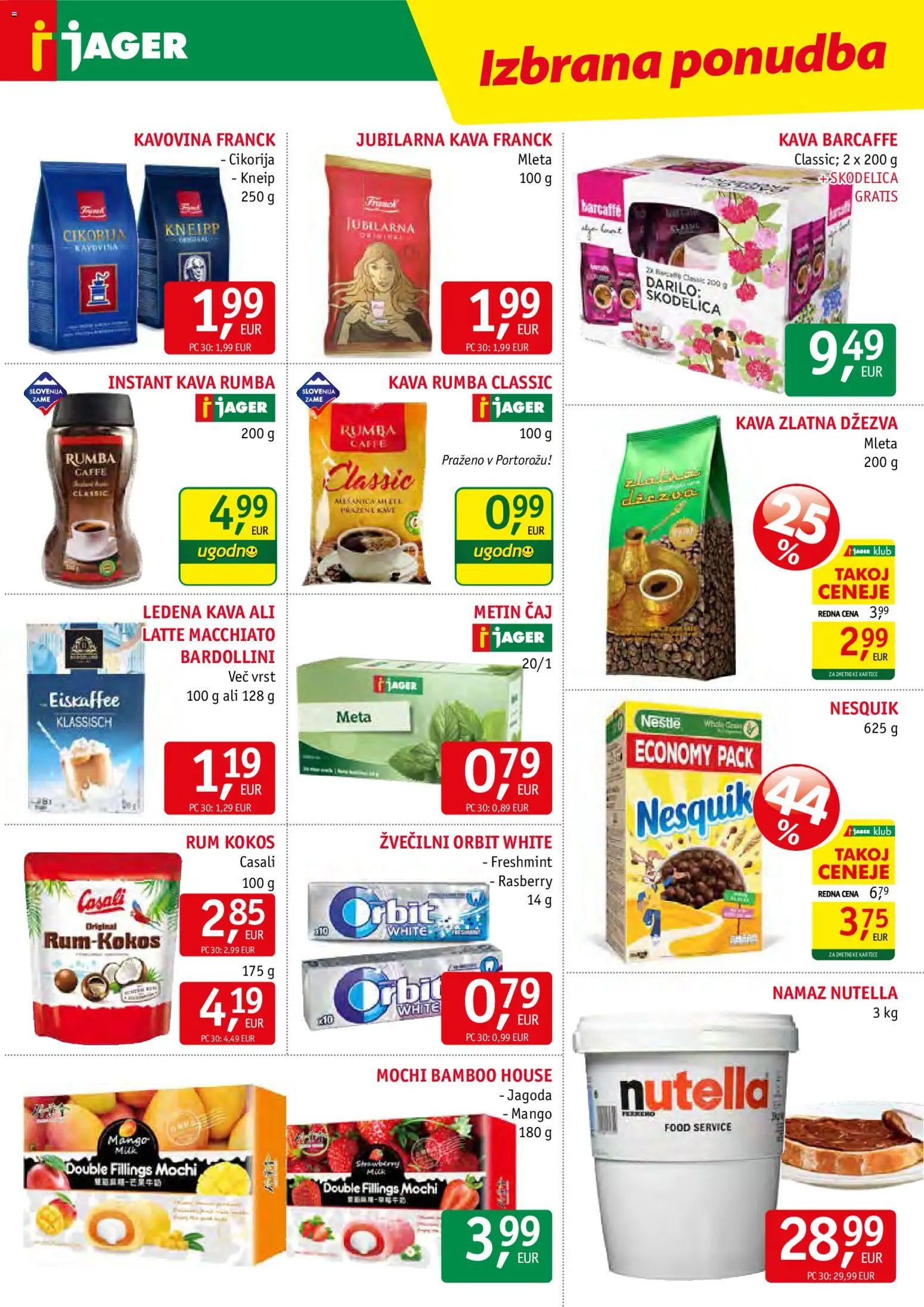 Novi Jager katalog ponudbe – veljaven od 22.04.2026 | Stran: 10 | Izdelki: Instant kava, Namaz, Kava, Mango