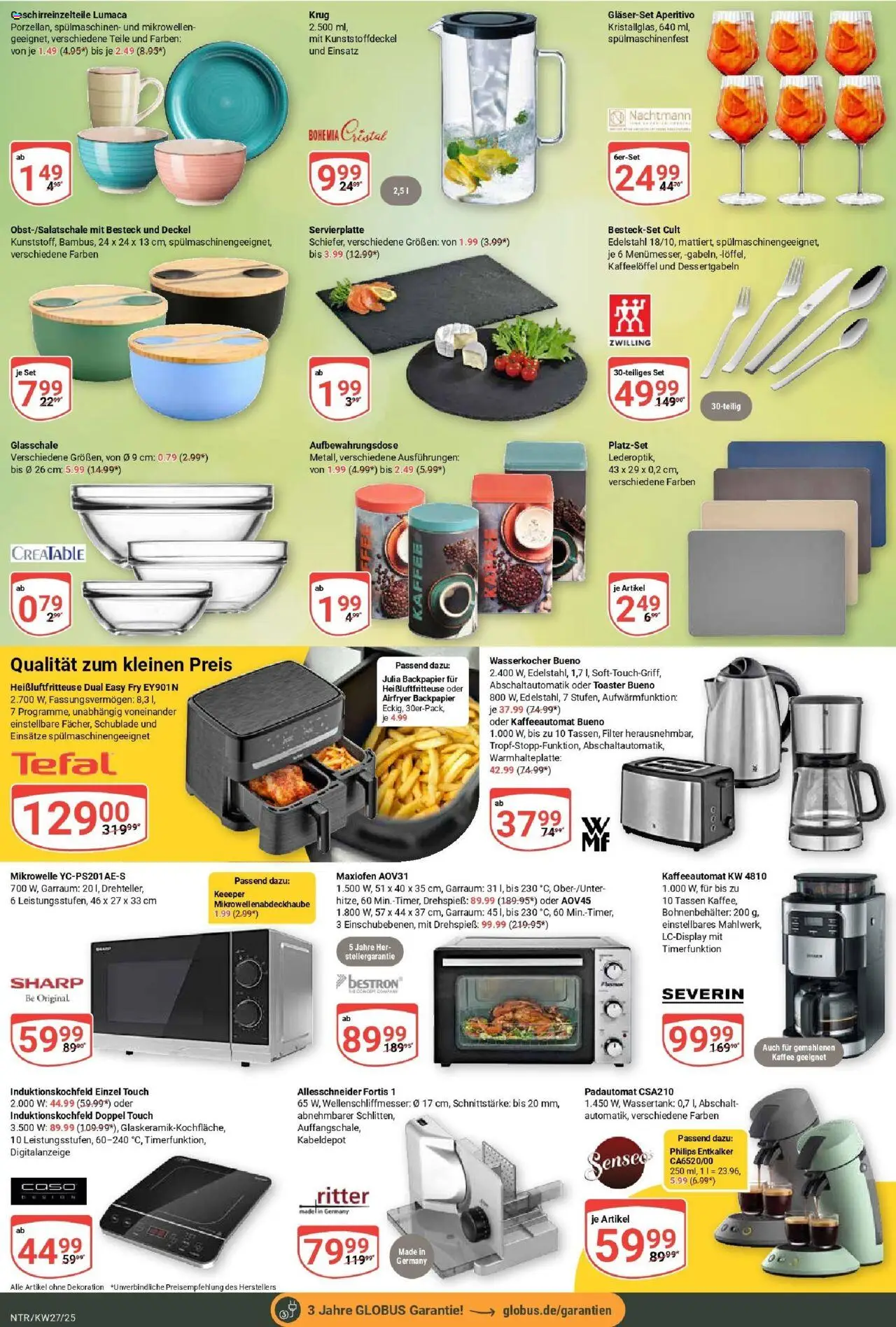 Globus prospekt Neutraubling	 - gültig ab dem 29.06.2025 | Seite: 25 | Produkte: Mikrowelle, Wasserkocher, Toaster, Heißluftfritteuse