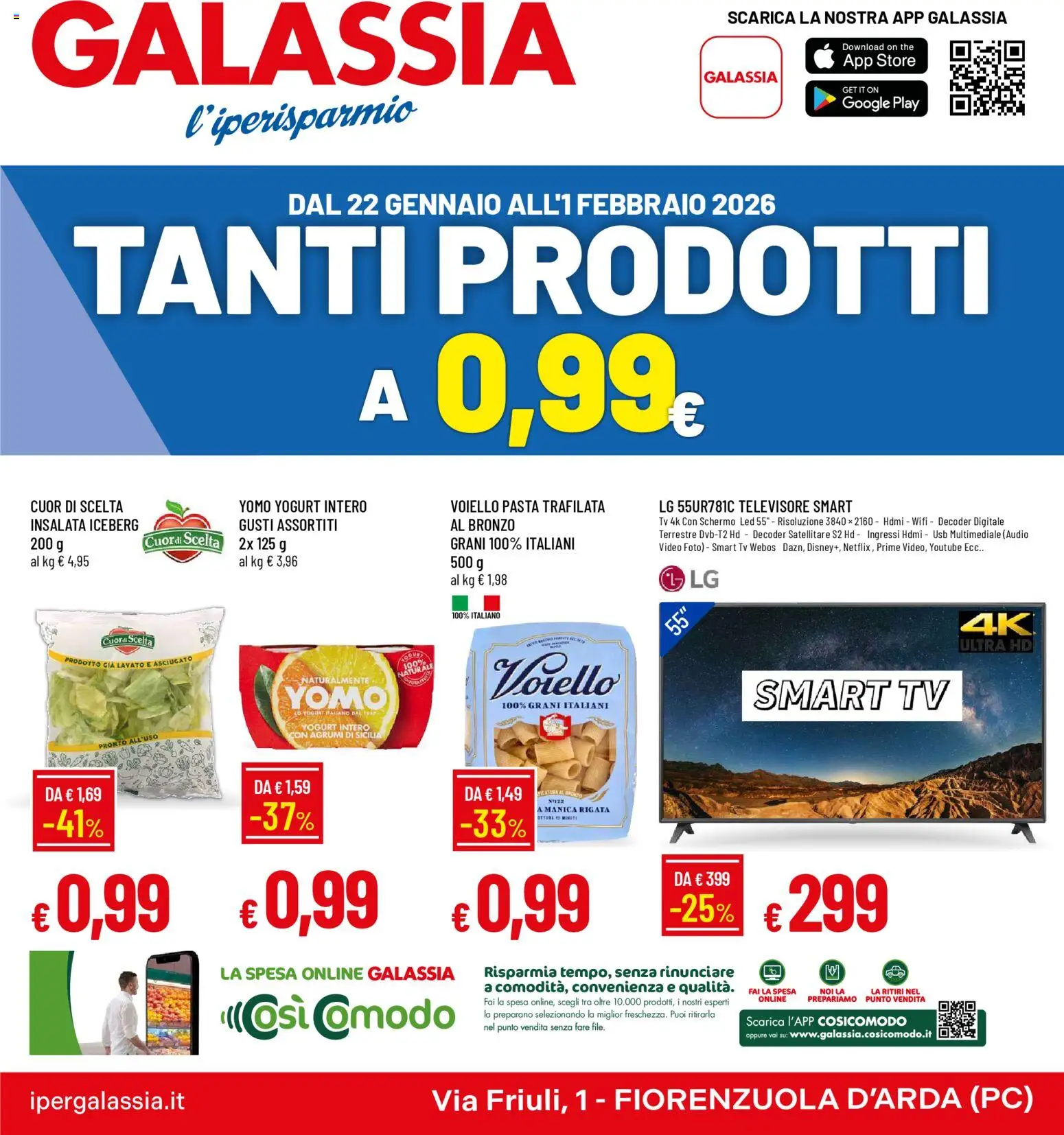 Volantino Galassia del 22.01.2026 | Pagina: 1 | Prodotti: smart TV, Decoder, The, TV