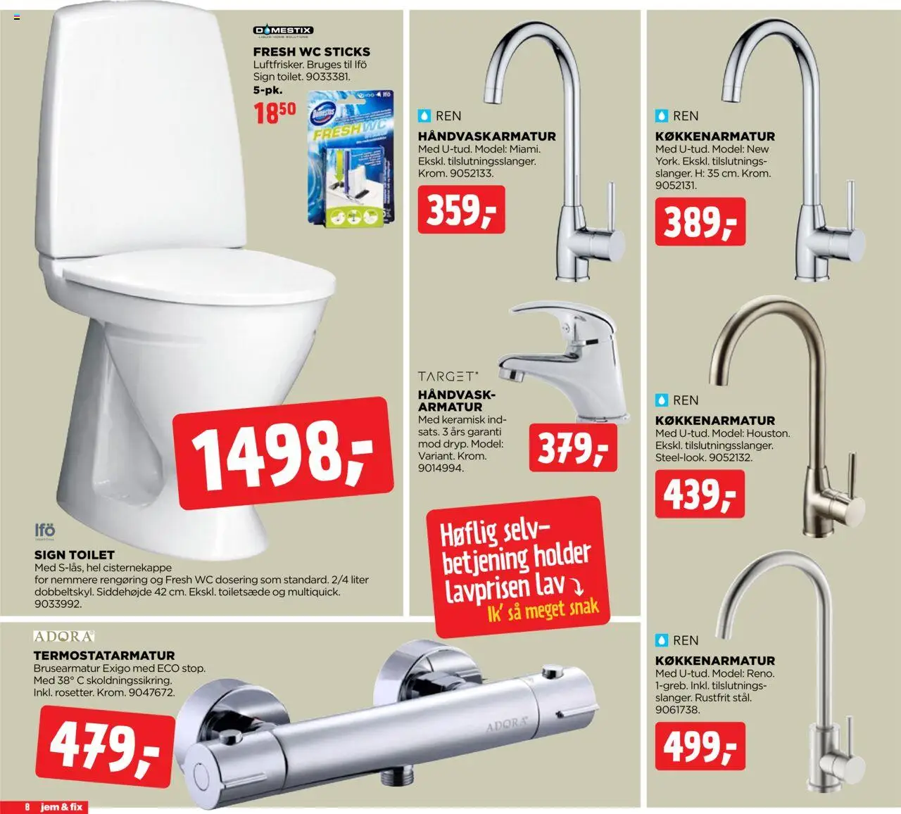 Jem & fix tilbudsavis – gyldig fra 14.09.2025 | Side: 8 | Produkter: Håndvask, Toilet, Søm