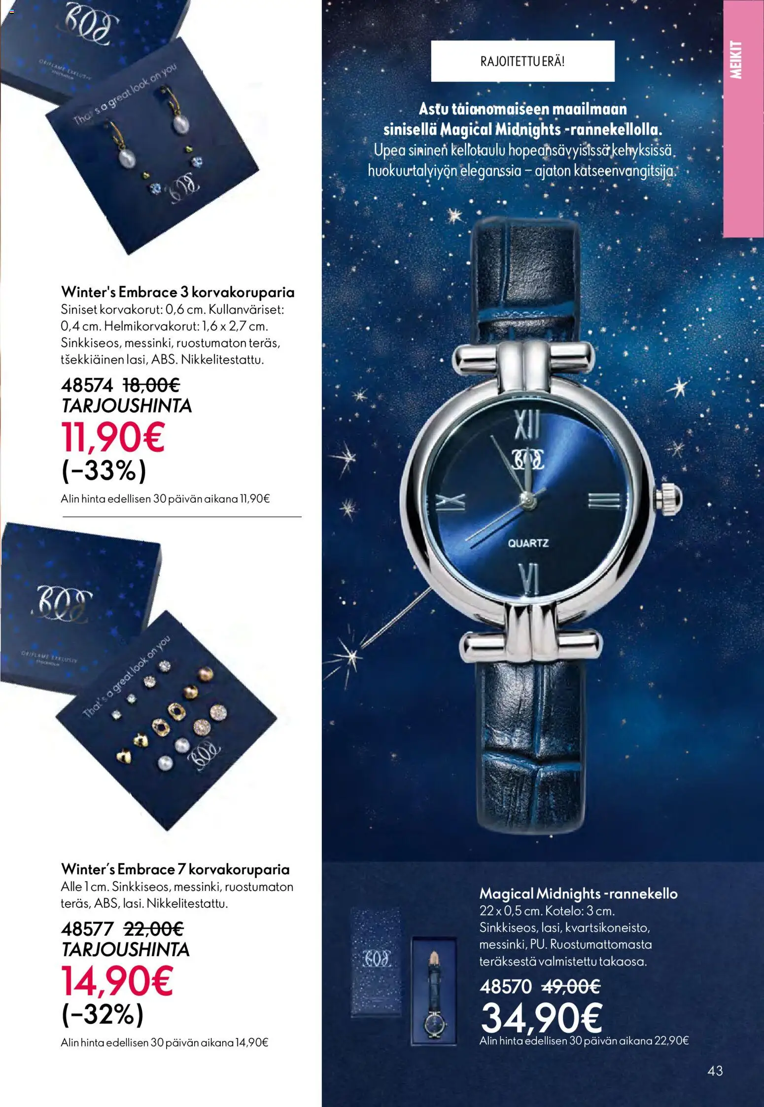 Oriflame - Esite 01 – voimassa 31.12.2025 alkaen | Sivu: 43 | Tuotteet: Korvakorut