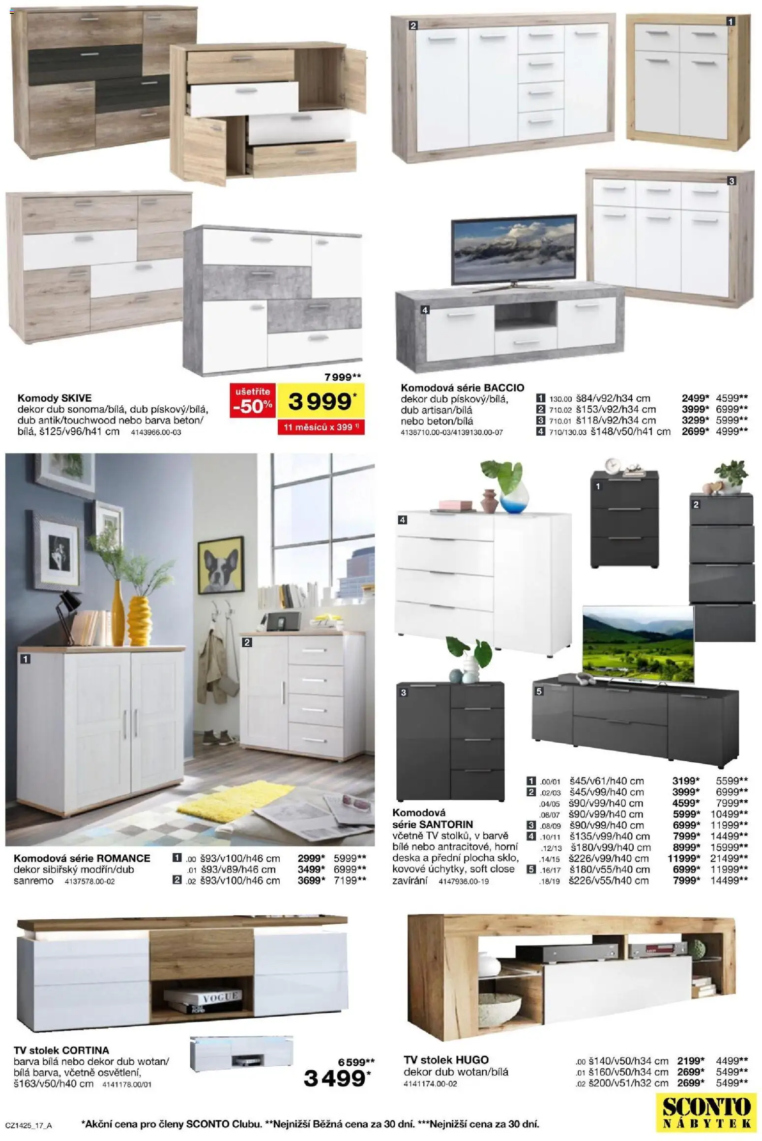 Sconto nábytek leták od 05.11.2025 | Strana: 17 | Produkty: Komody, Tv, Nábytek, Stolek