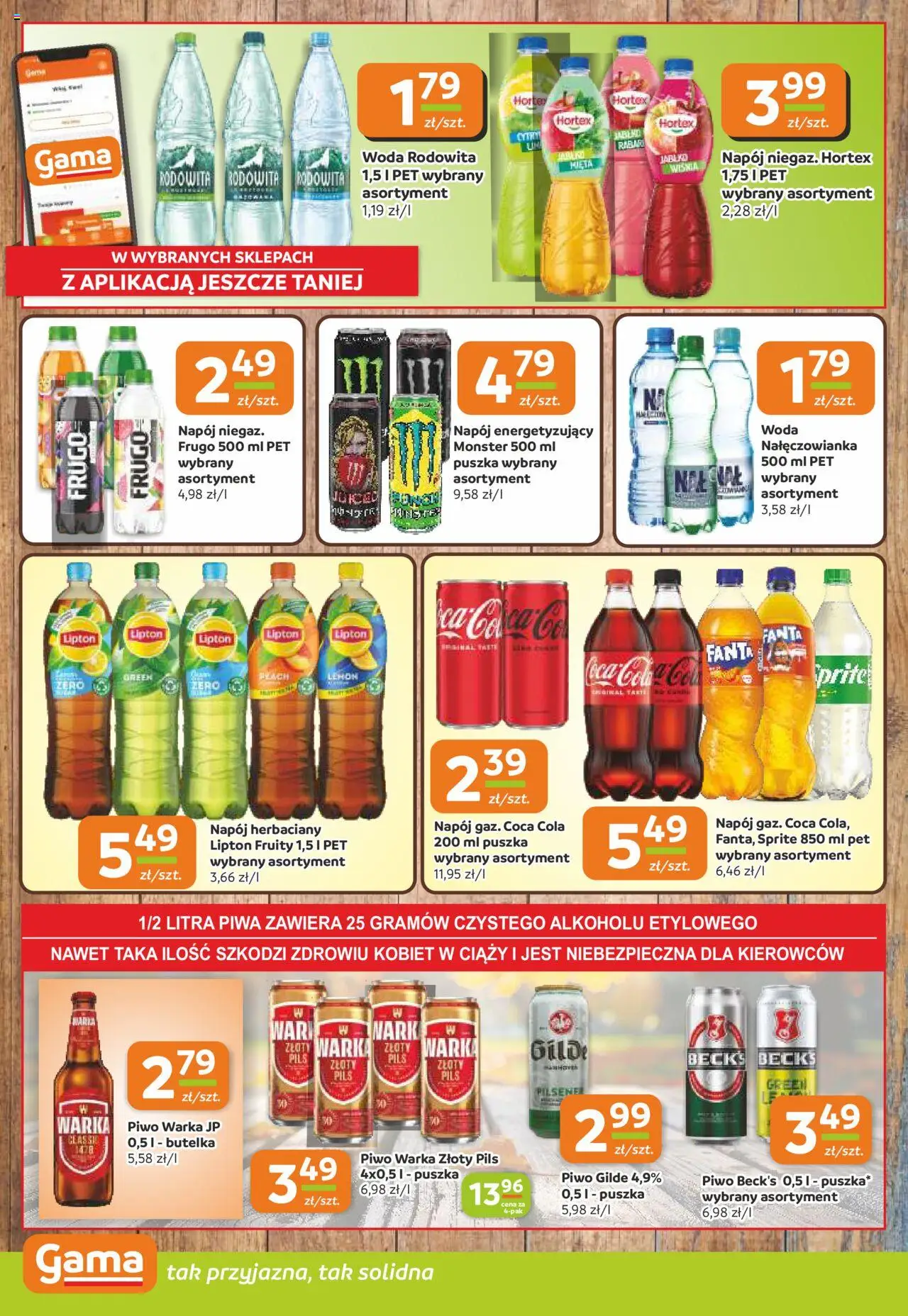Gama Gazetka od 16.10.2025 | Strona: 10 | Produkty: Sprite, Piwo Warka, Piwo, Woda