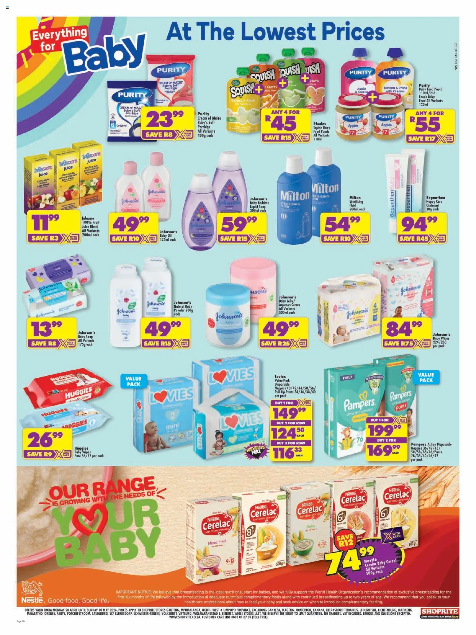 New Shoprite catalogue – valid from 20.04.2026 | Page: 10 | Products: Soup, Baby food, Fruit, Mango