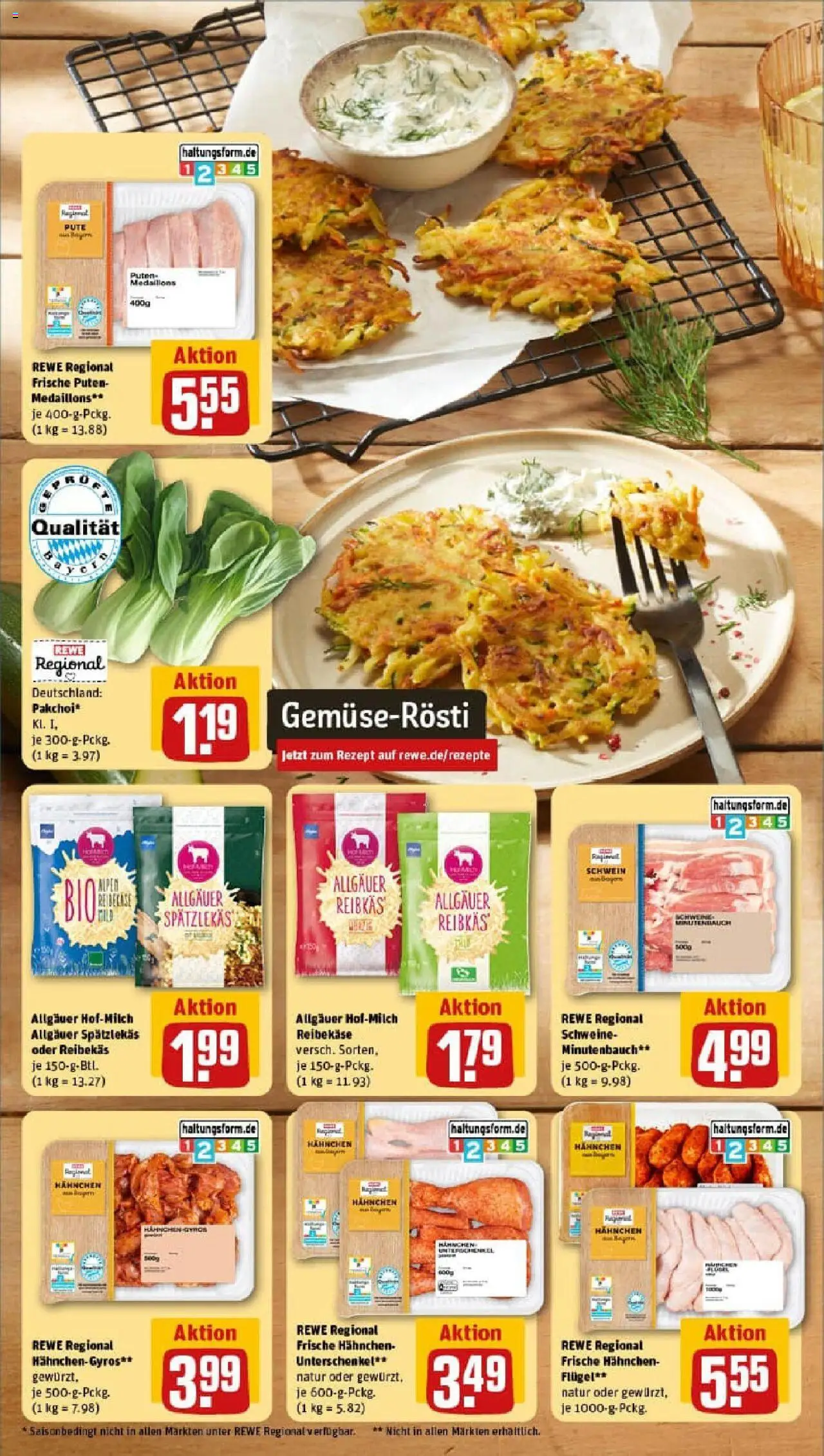 Rewe prospekt Markt Indersdorf	 - gültig ab dem 13.07.2025 | Seite: 4 | Produkte: Pute, Hahnchen, Gyros, Reibekase