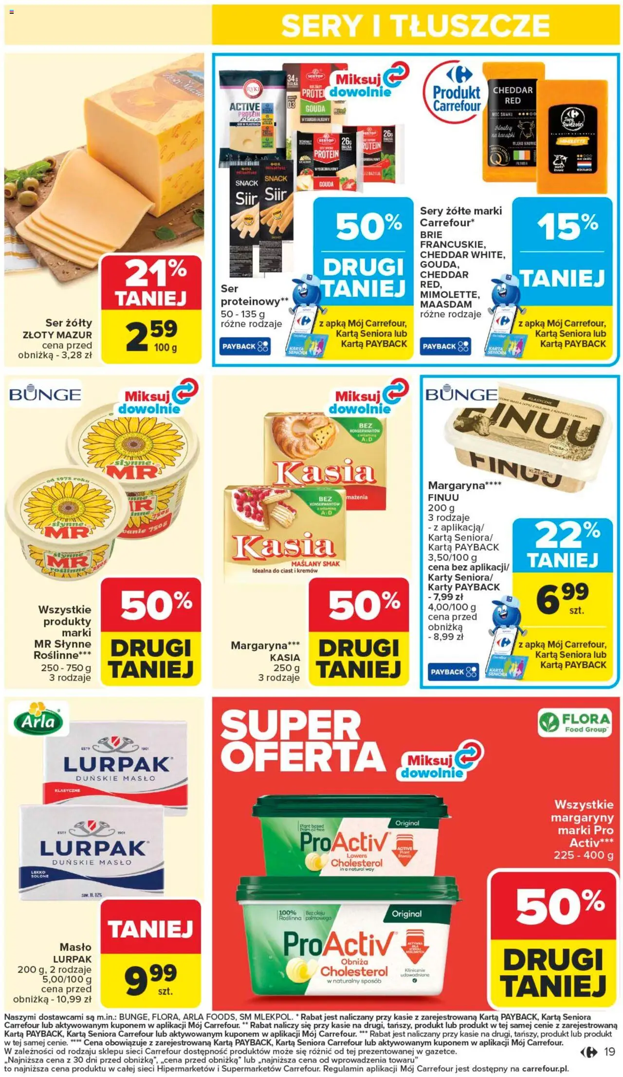 Carrefour Gazetka od 13.10.2025 | Strona: 19 | Produkty: Karta, Margaryna, Masło, Cheddar