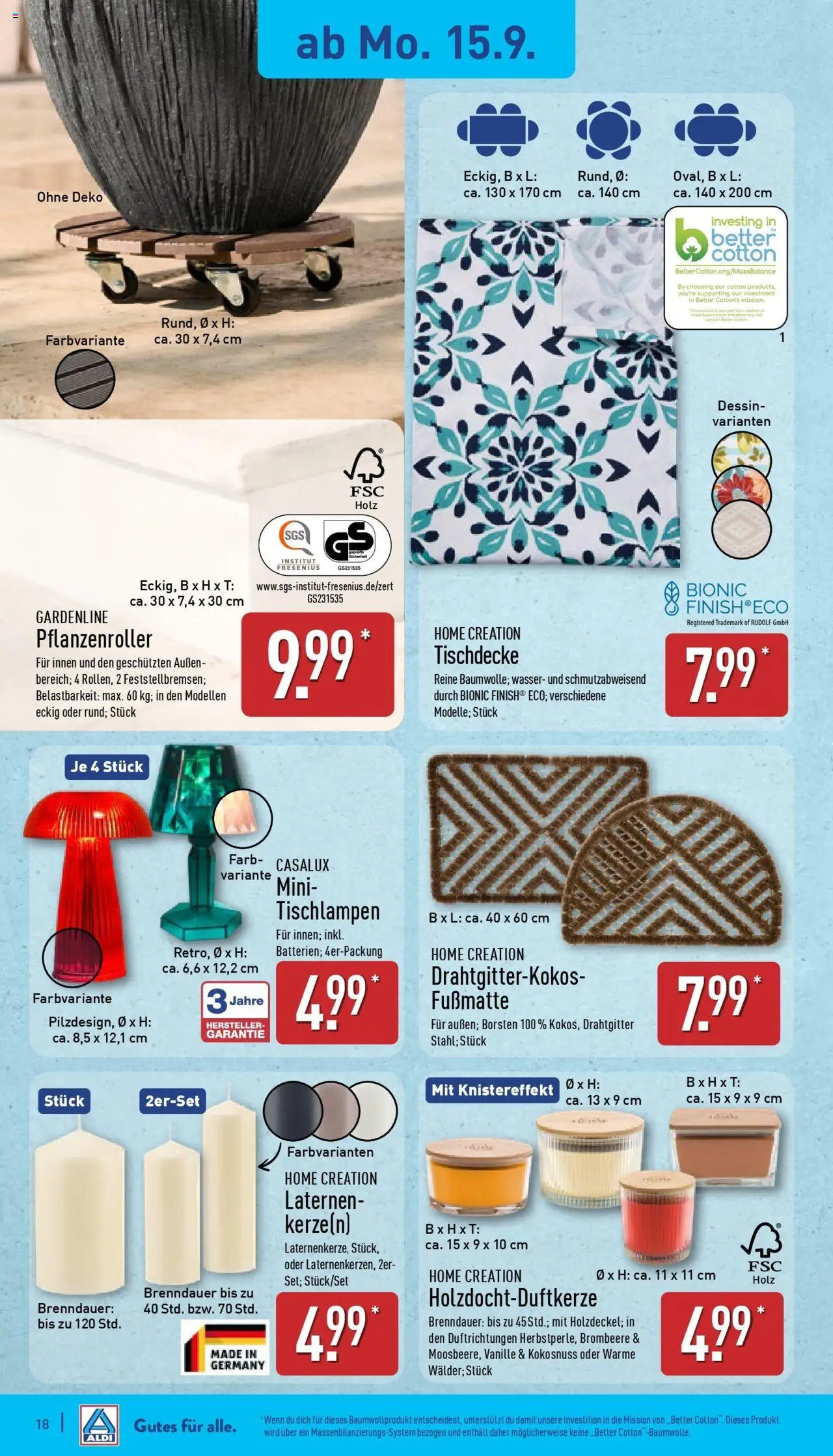 Aldi - ALDI Nord: Wochenangebote (ab 14.09.2025) » Angebote Online | Seite: 20 | Produkte: Fußmatte, Wasser, Home creation