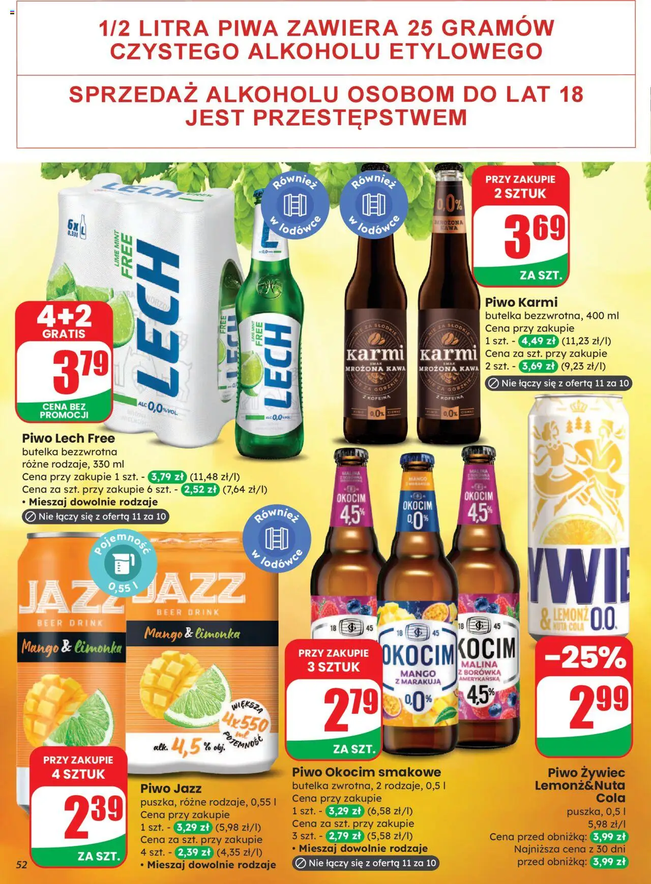 Dino Gazetka od 27.08.2025 | Strona: 52 | Produkty: Mango, Limonka, Malina, Piwo