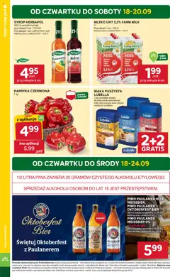 Stokrotka Gazetka od 18.09.2025 | Strona: 2 | Produkty: Syrop, Stokrotka, Papryka, Mleko