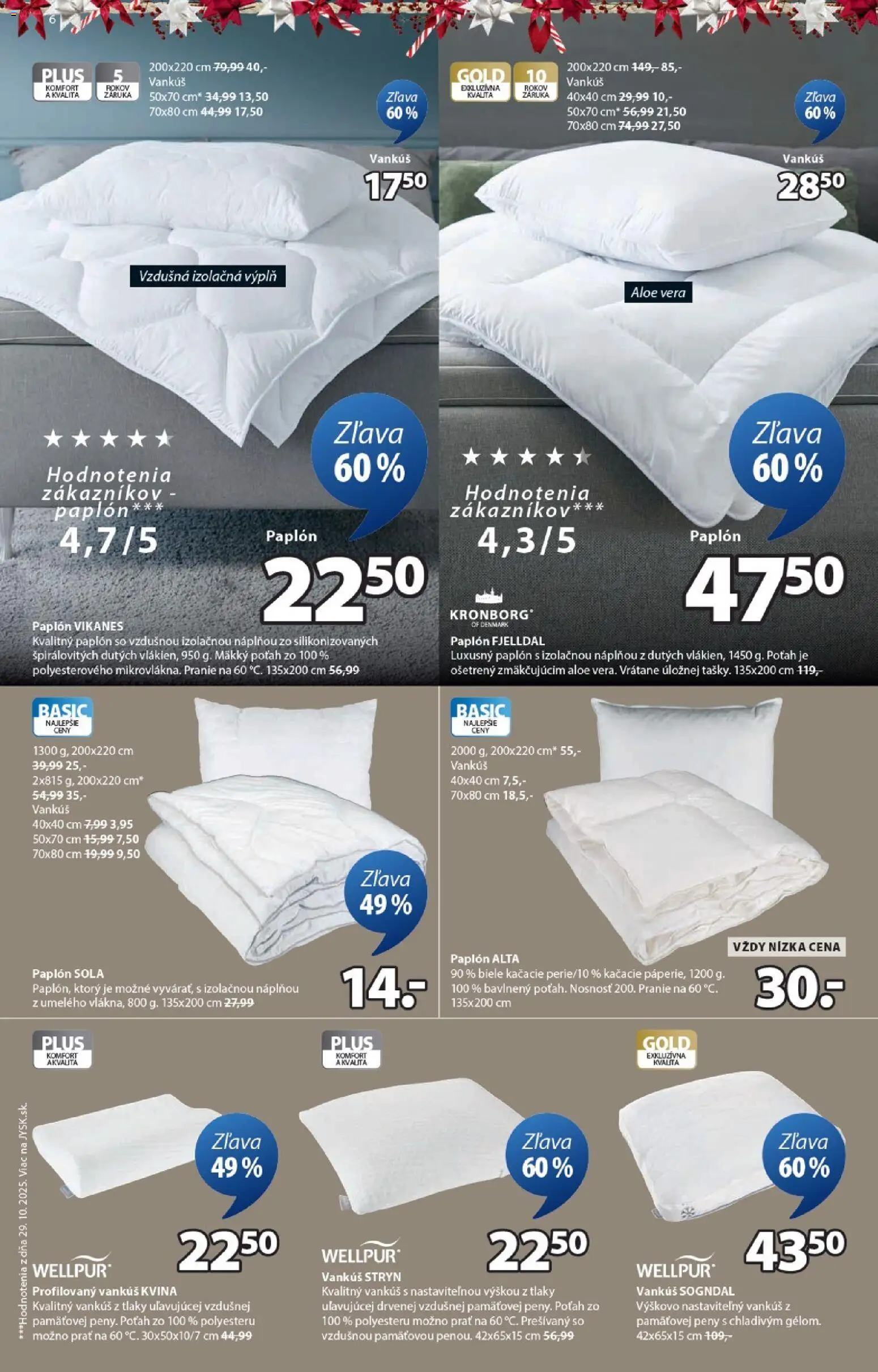 Nové JYSK akcie – leták je platný od 17.12.2025 | Strana: 6 | Produkty: Vankúš