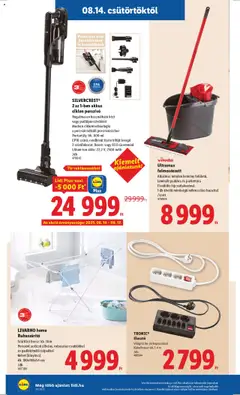 Lidl akciós ujság - amely érvényes a következő dátumtól: 14.08.2025 | Oldal: 32 | Termékek: Porszívó, Ruhaszárító, Vileda