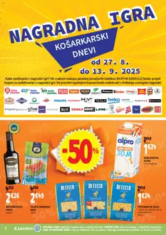 E.leclerc katalog │ velja od 27.08.2025 | Stran: 2 | Izdelki: Hrenovke, Igra, Kis, Testenine