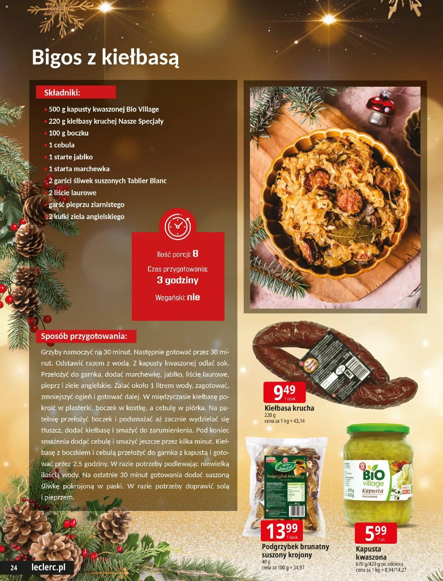 E.Leclerc Gazetka - Radom Święta od 09.12.2025 | Strona: 24 | Produkty: Kiełbasa, Boczek, Marchewka, Cebule