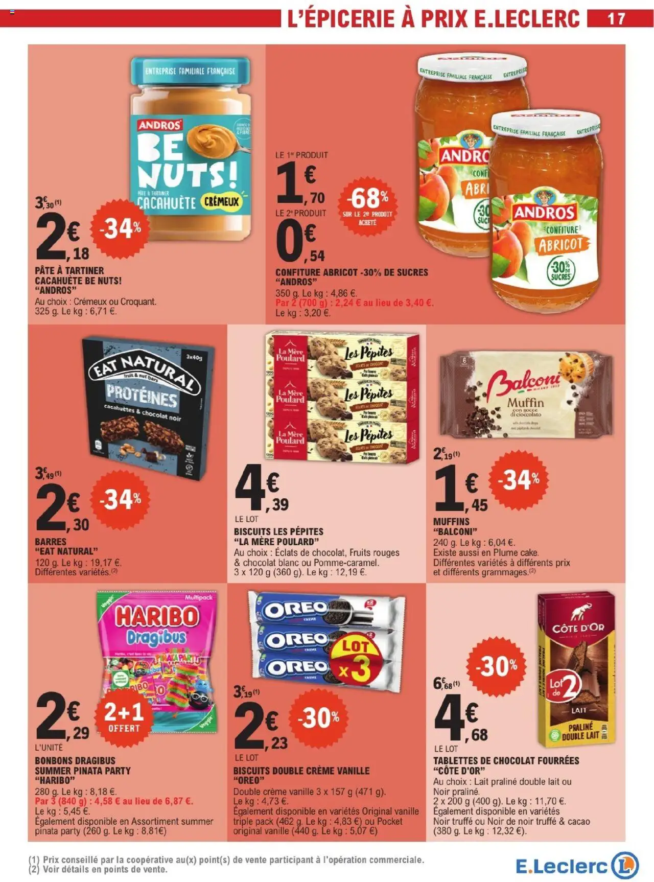  | Page: 17 | Produits: Pâte à tartiner, Lait, Chocolat, Bonbons