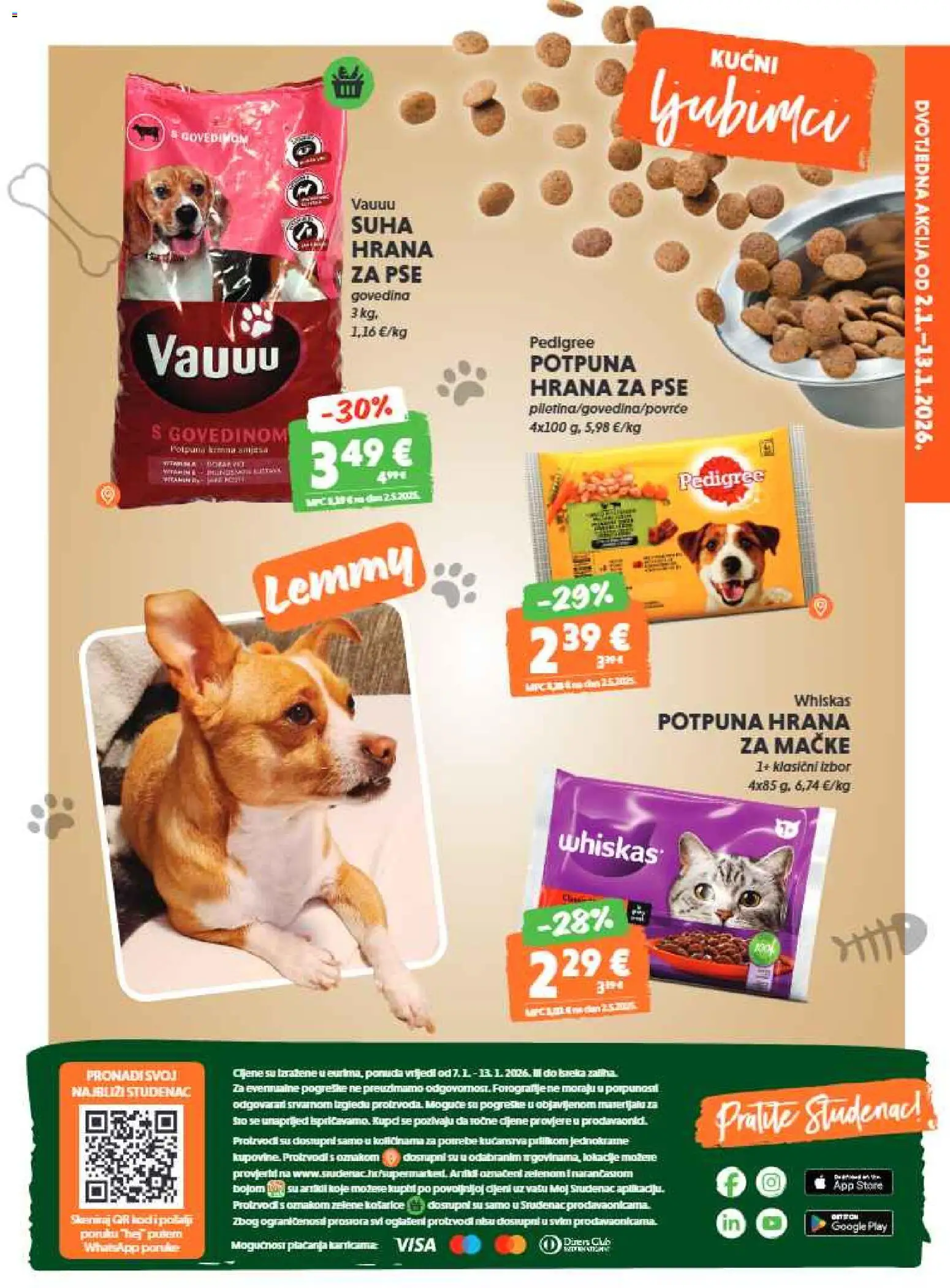 Studenac katalog | vrijedi od 07.01.2026 | Stranica: 33 | Proizvodi: Whiskas, Govedina, Hrana za mačke, Suha hrana za pse
