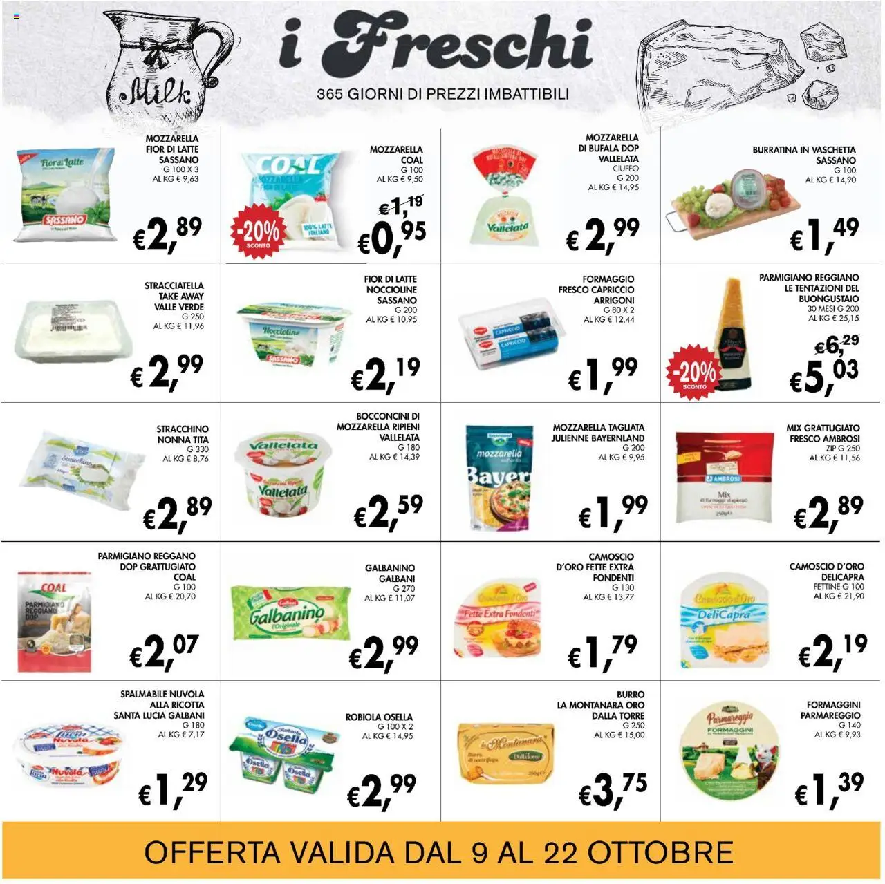 Volantino Coal del 09.10.2025 | Pagina: 9 | Prodotti: Burro, Ricotta, Parmigiano, Robiola