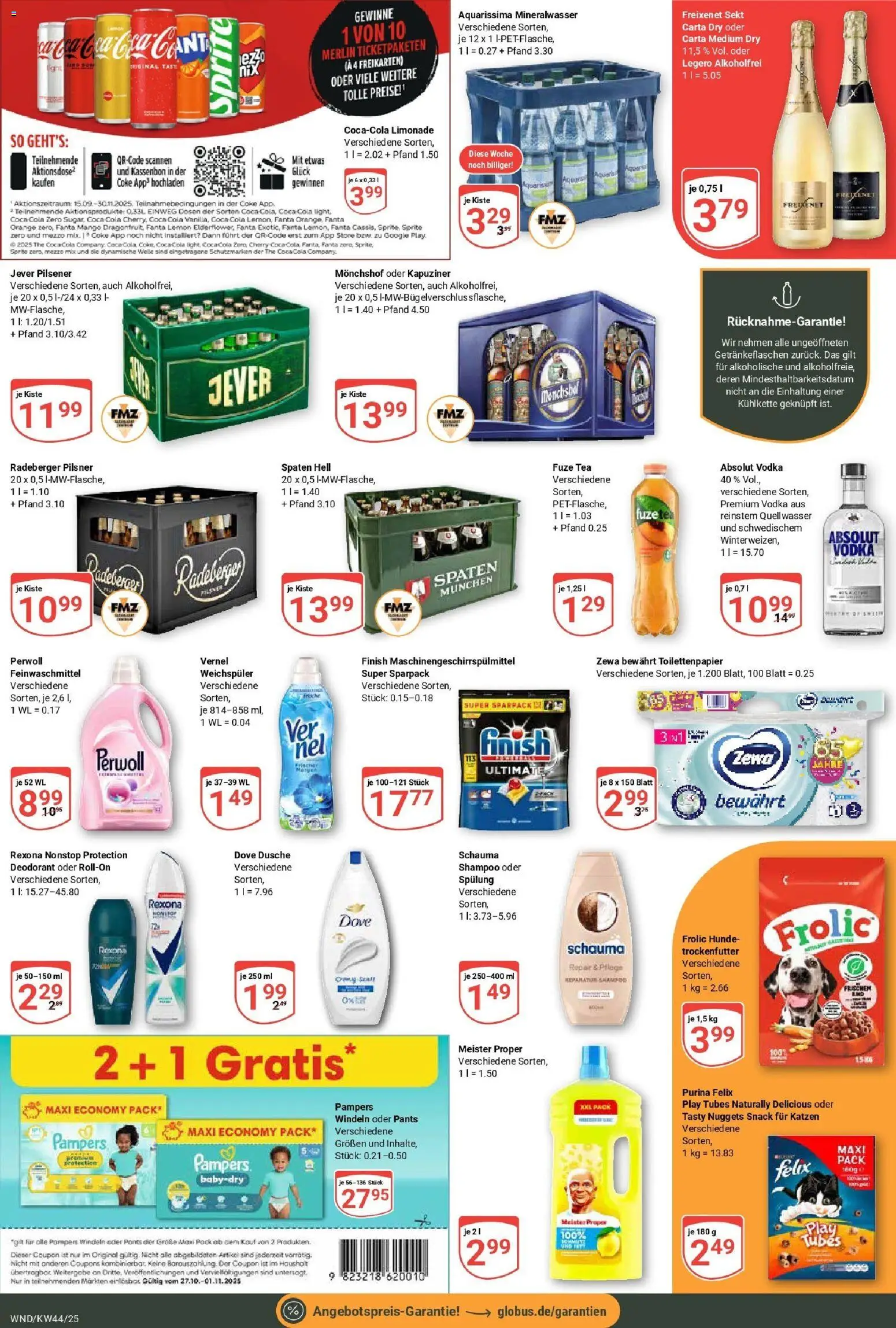 Globus prospekt St. Wendel	 – gültig ab 26.10.2025 | Seite: 5 | Produkte: Monchshof, Spülung, Mineralwasser, Radeberger pilsner