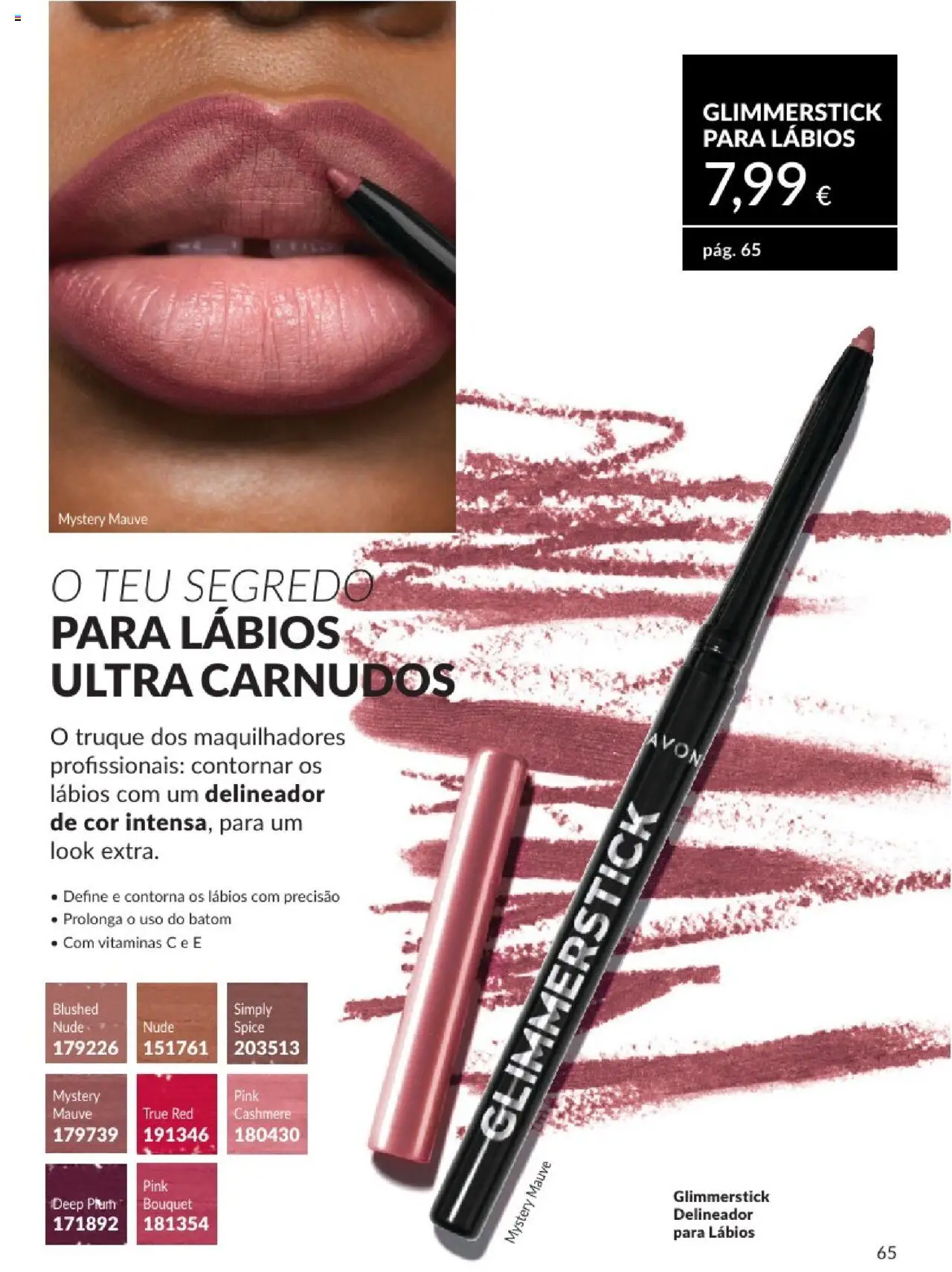Catálogo Avon Campanha 8 │ válido de 01.08.2025 | Página: 65 | Produtos: Delineador, Batom