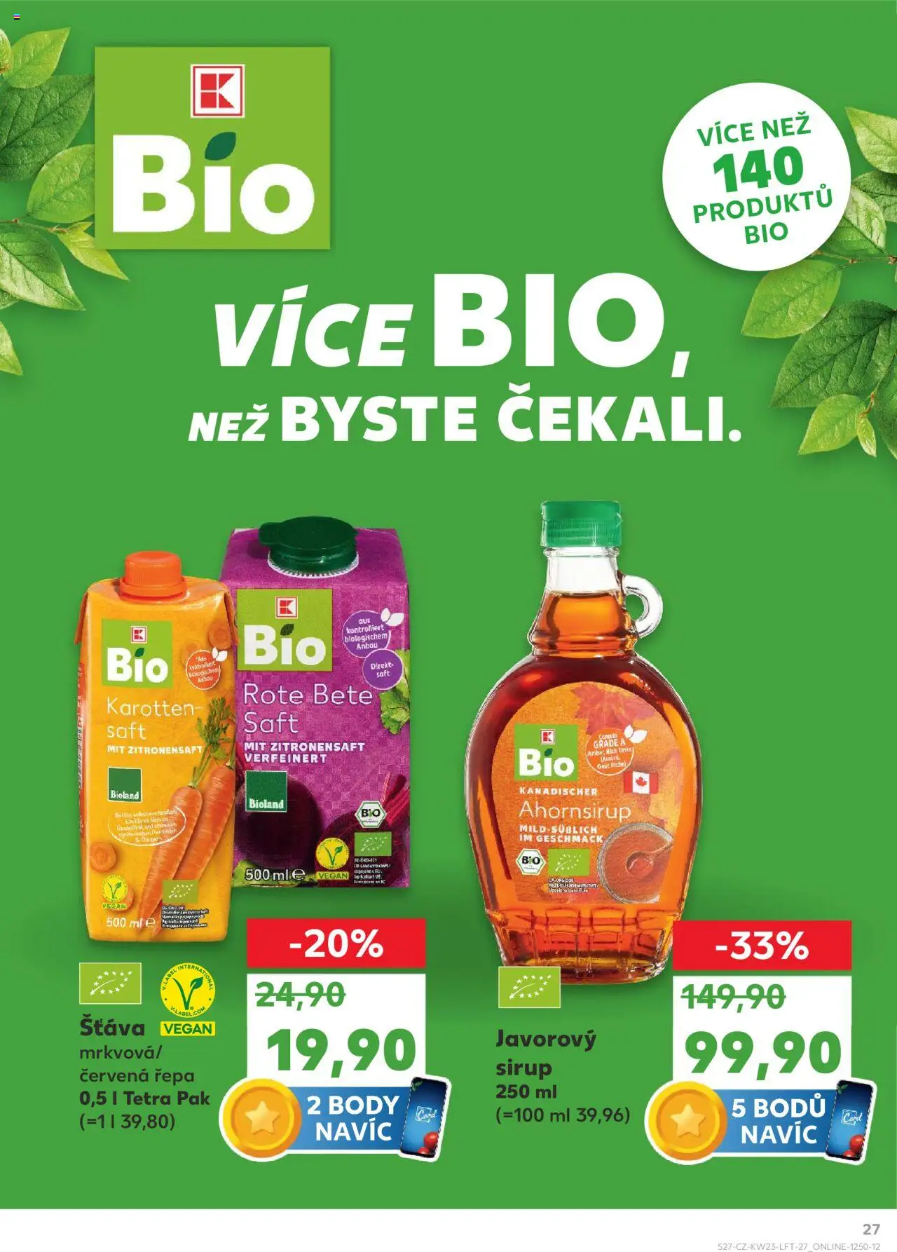 Kaufland leták - Praha 8 od 04.06.2025 | Strana: 27 | Produkty: Vegan, Červená řepa, Javorový sirup, Sirup