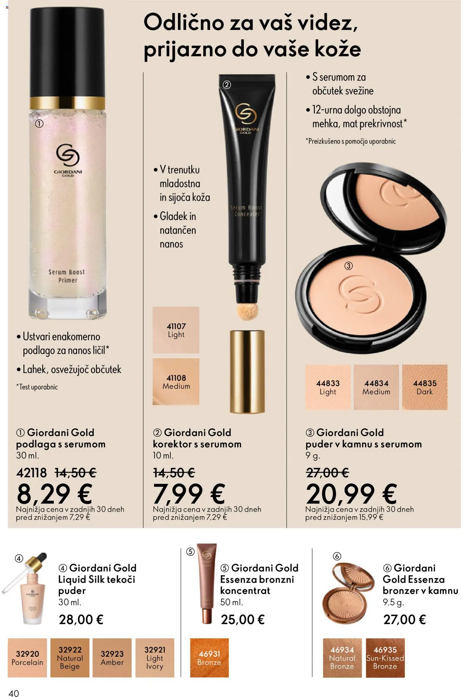 Novi Oriflame katalog ponudbe – veljaven od 29.10.2025 | Stran: 40 | Izdelki: Korektor, Puder, Bronzer