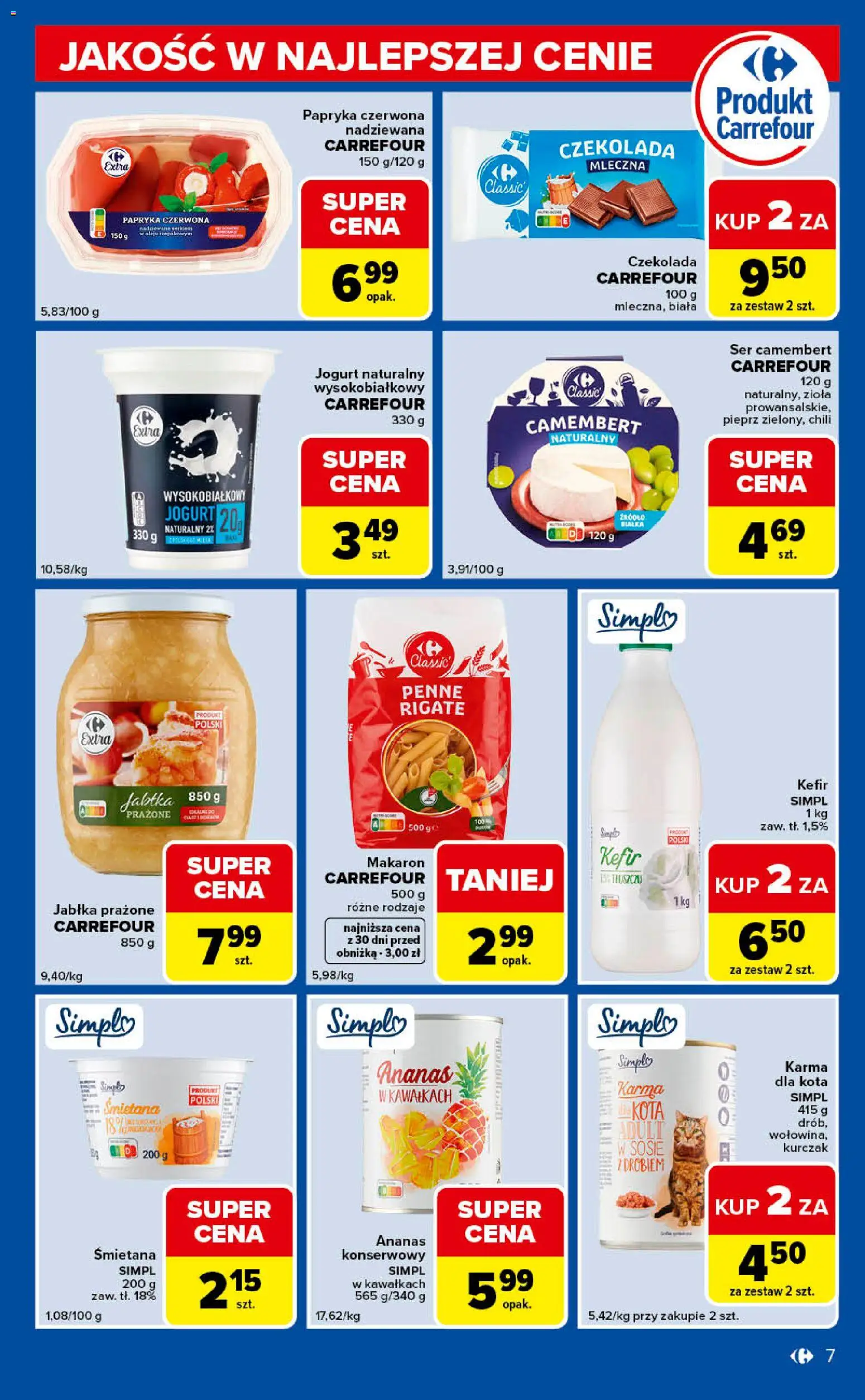 Carrefour gazetka - Express od 31.03.2026 | Strona: 7 | Produkty: Jogurt naturalny, Papryka, Camembert, Czekolada