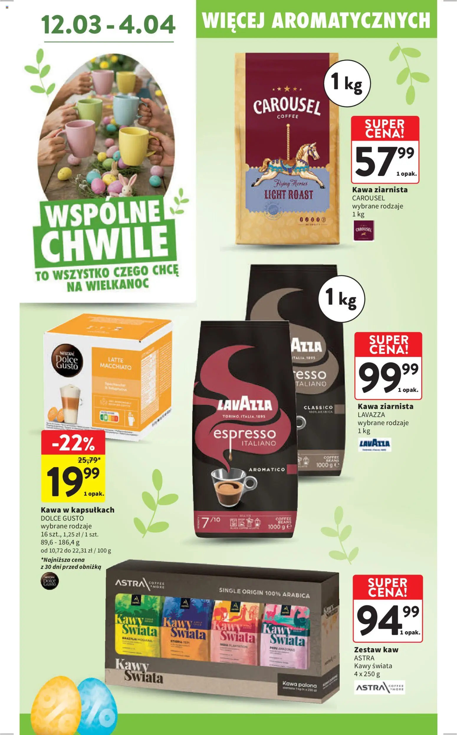 Intermarche gazetka od 12.03.2026 | Strona: 14 | Produkty: Kawa ziarnista, Lavazza, Dolce Gusto, Kawa
