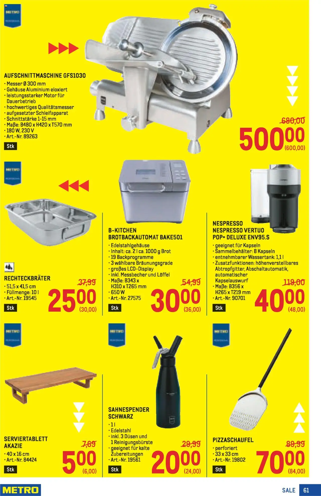 Metro Angebote Profi gültig ab 07.08.2025 | Seite: 61 | Produkte: Brot