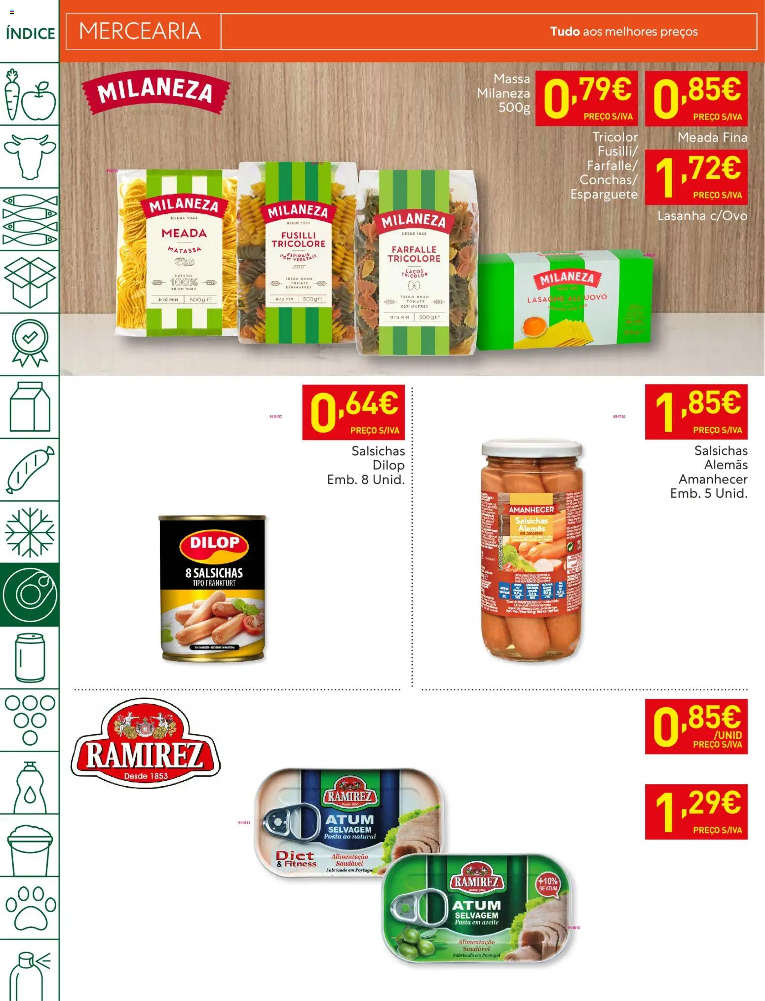 Recheio folheto │ válido de 06.01.2026 | Página: 22 | Produtos: Esparguete, Milaneza, Tomate, Massa