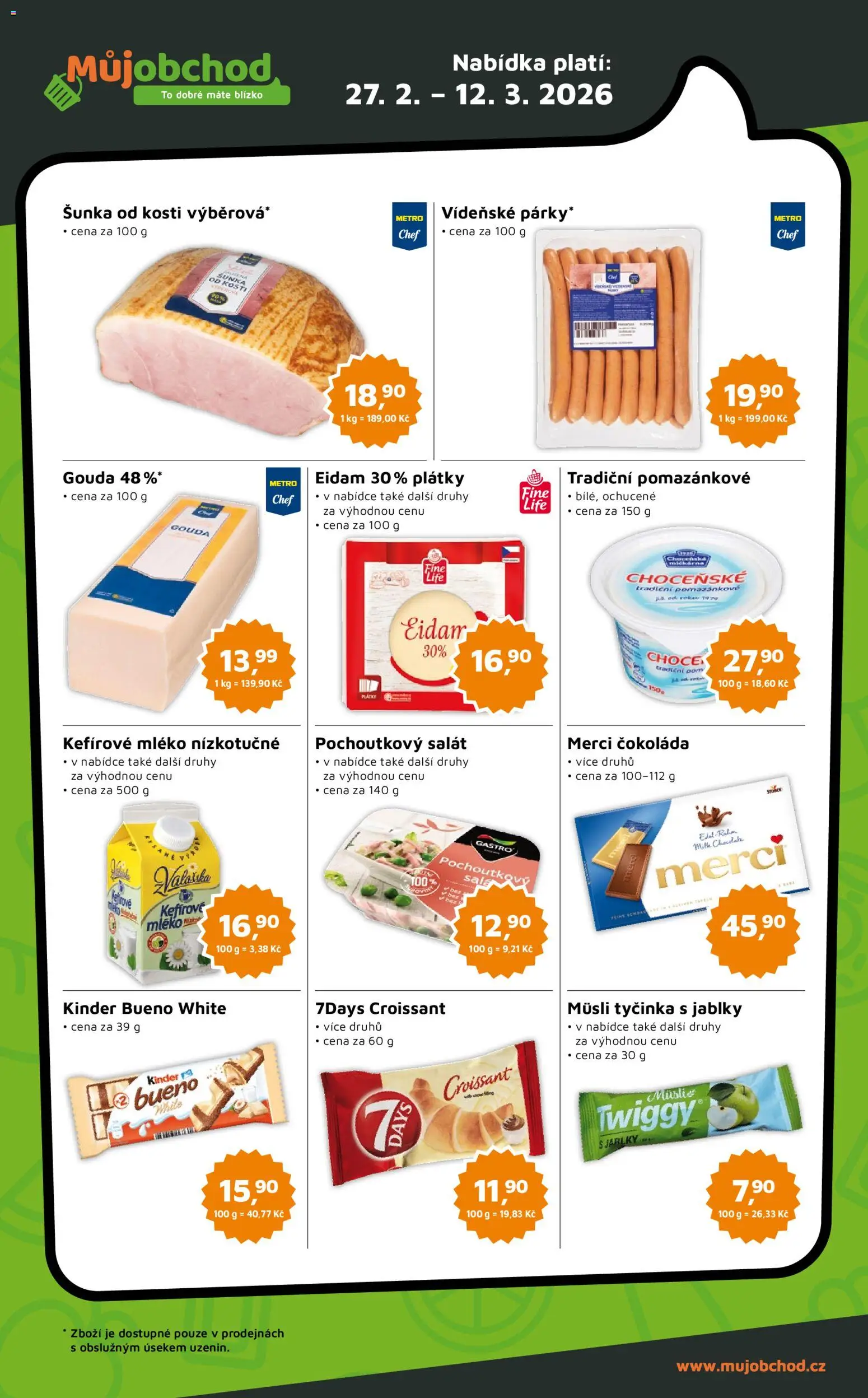 Můj obchod leták - Brand od 27.02.2026 | Strana: 2 | Produkty: Gouda, Merci, Salát, Kinder