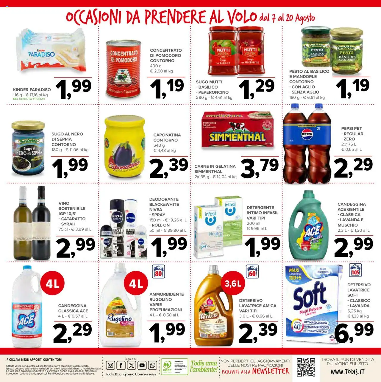 Volantino Todis del 07.08.2025 | Pagina: 16 | Prodotti: Intimo, Lavatrice, Mutti, Lavanda