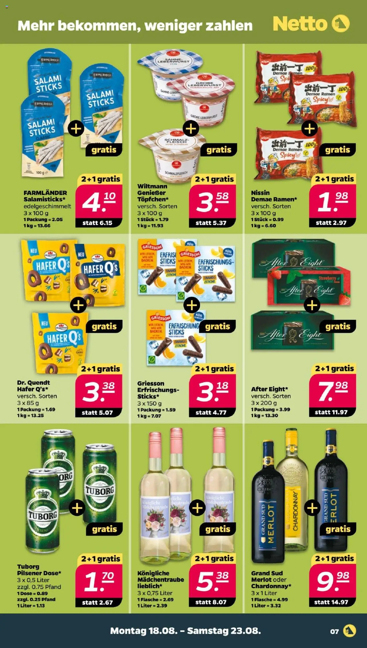 Netto Prospekt 	 - gültig ab dem 18.08.2025 | Seite: 7 | Produkte: Merlot, Zitrone, Grand sud, Salami