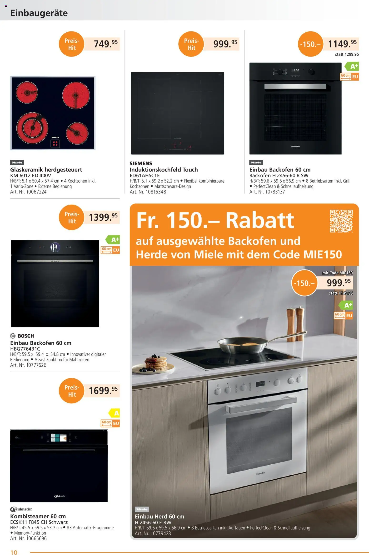 Fust aktionen – gültig ab 23.03.2026 | Seite: 10 | Produkte: Backofen, Grill, Miele, Bosch