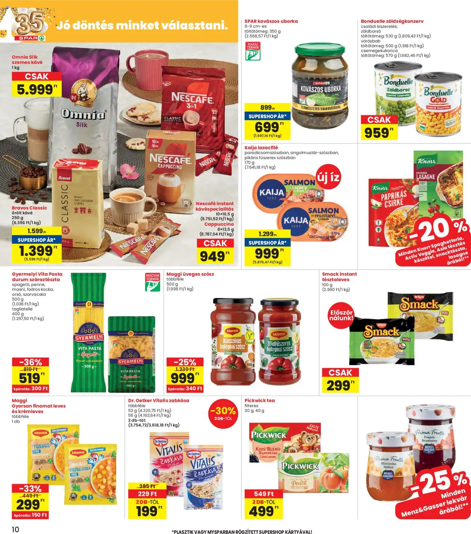 Interspar akciós ujság - amely érvényes a következő dátumtól: 08.01.2026 | Oldal: 10 | Termékek: Bolognai szósz, Maggi, Kávé, Tészta