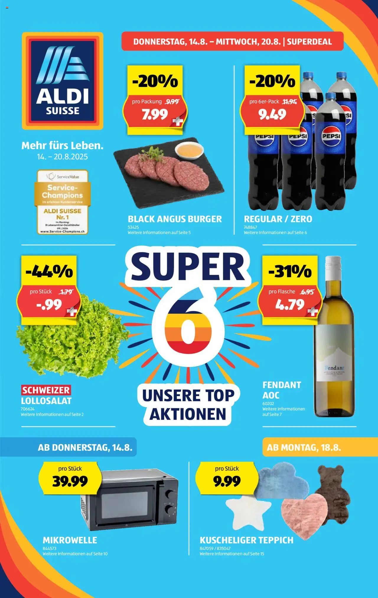 Aldi Aktionen ab 14.08.2025 | Seite: 1 | Produkte: Ridge, Teppich, Top, Mikrowelle