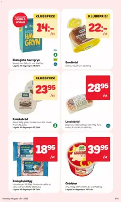Knäckebröd, Wasa, 260g, gäller Din Harmoni, Din Stund, jfr-pris 92,12/kg Lögsta 30-dagarspris 27,39/st - Förhandsvisning av reklamblad från butik Hemköp aktuell från 13.04.2026 | Sida: 7 | Produkter: Sandwich, Knäckebröd, Smörgåspålägg, Havregryn
