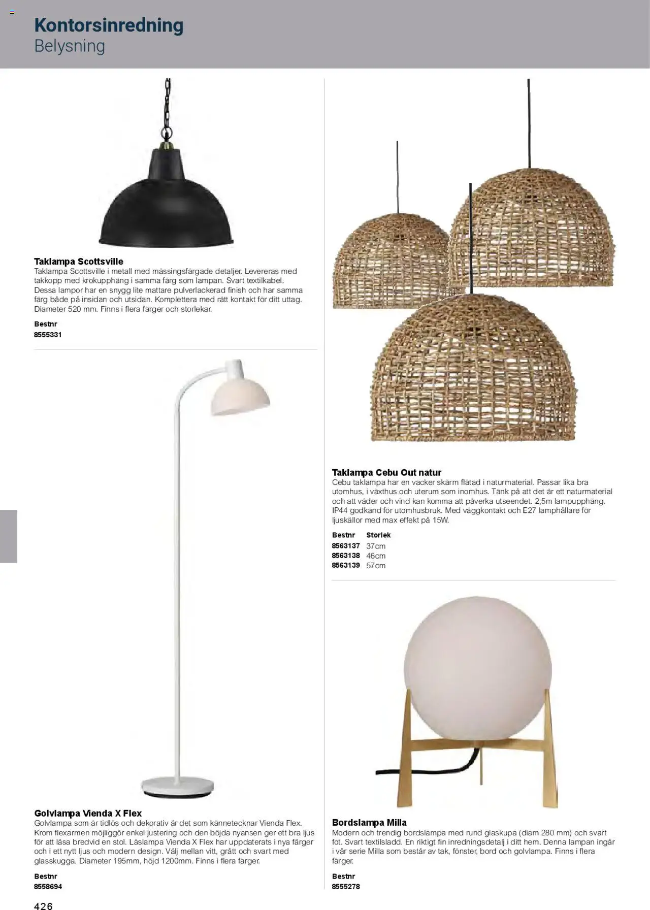 Office Depot reklamblad aktuell från 01.02.2025 | Sida: 428 | Produkter: Bordslampa, Golvlampa, Bord, Ljus