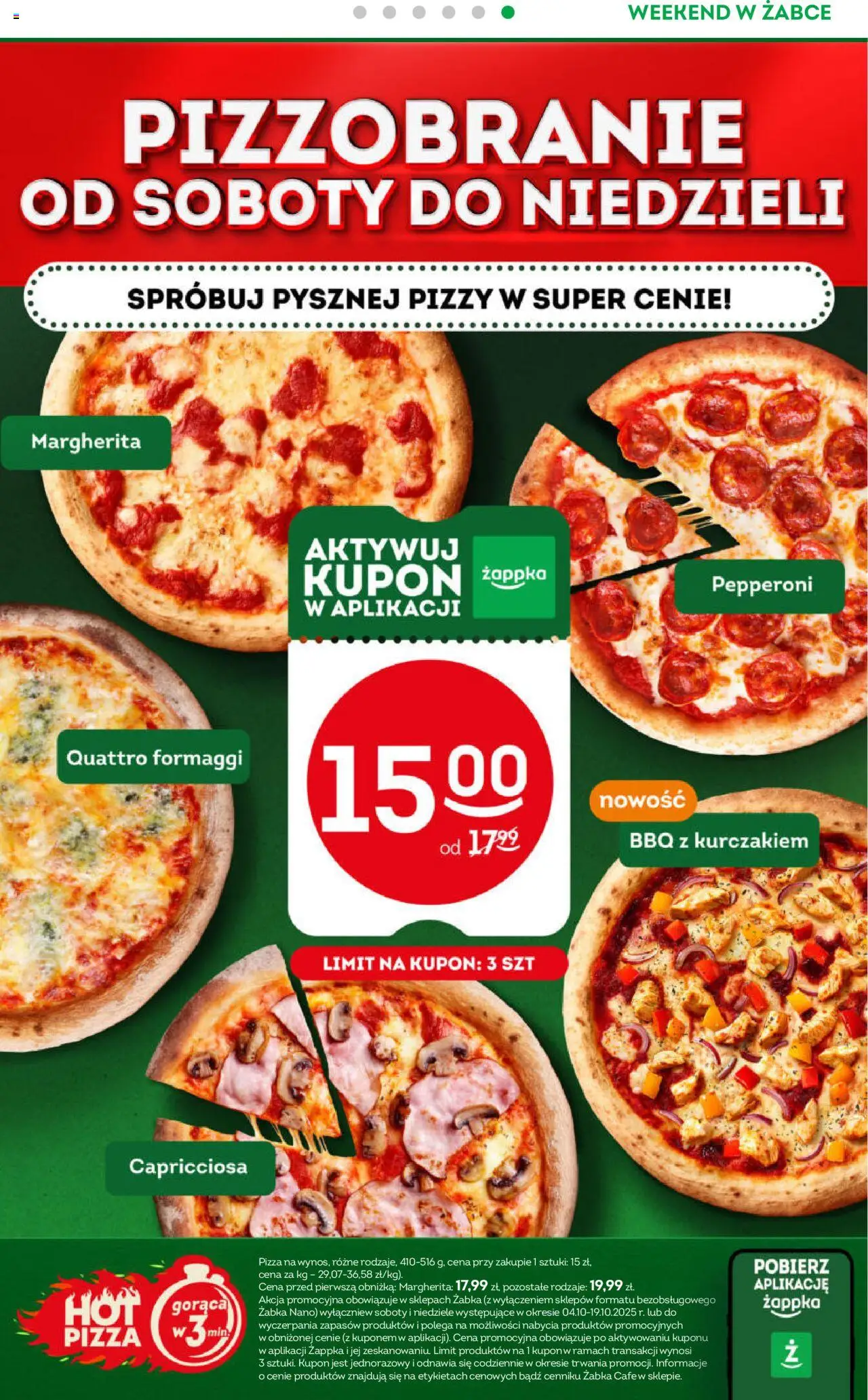 Żabka Gazetka - Weekendowe promocje od 03.10.2025 | Strona: 7 | Produkty: Pizza