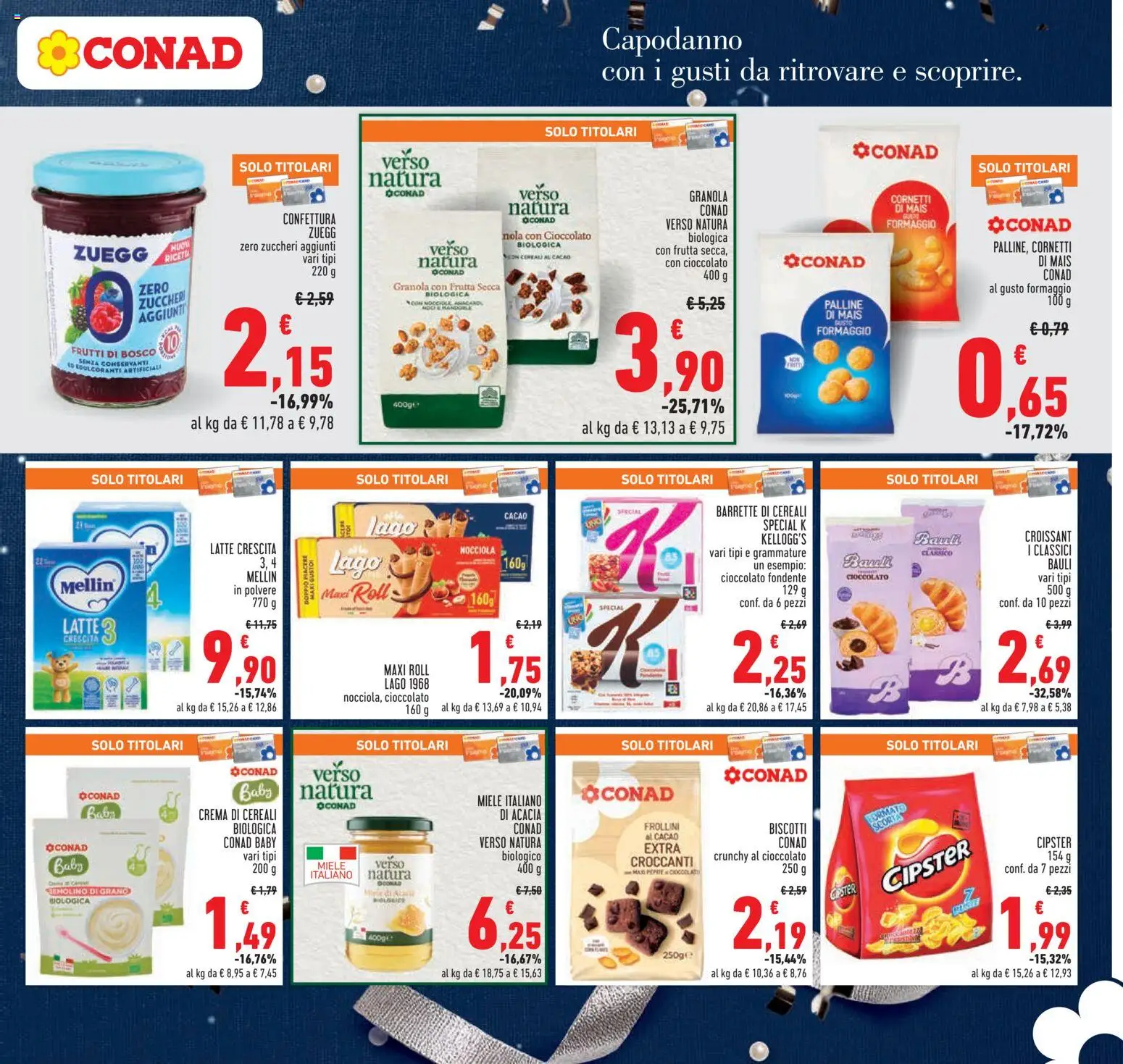Volantino Conad del 27.12.2025 | Pagina: 17 | Prodotti: Crema, Frutta, Latte, Frollini