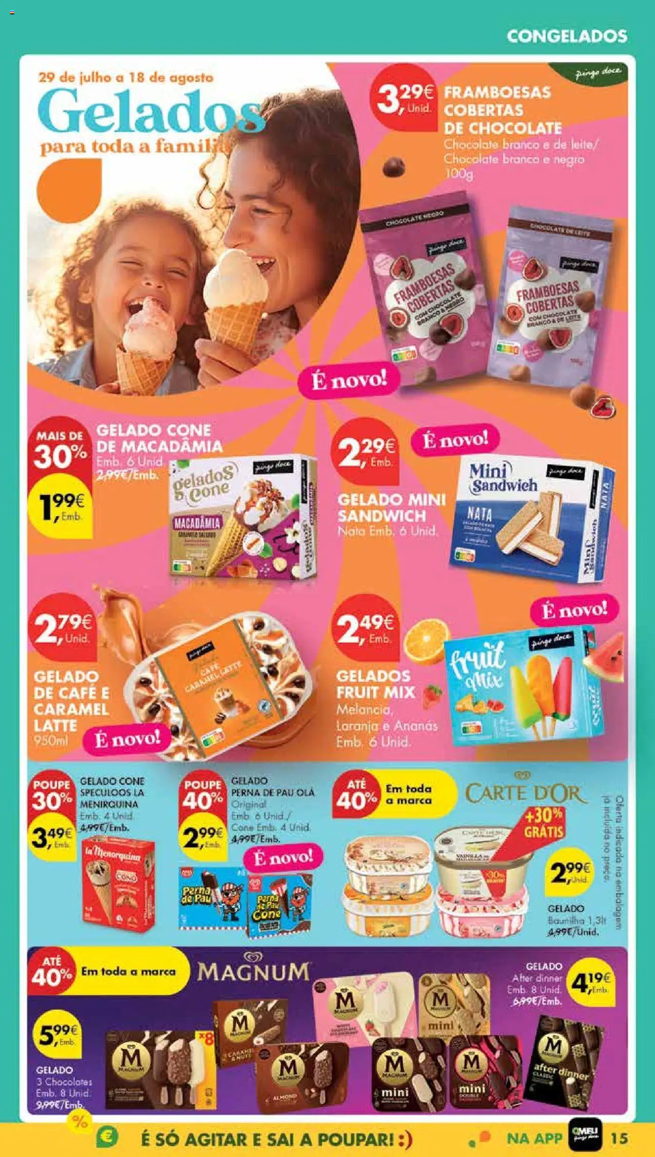 Pingo Doce Poupe Esta Semana Madeira │ válido de 12.08.2025 | Página: 15 | Produtos: Chocolates, Gelado, Café, Nata