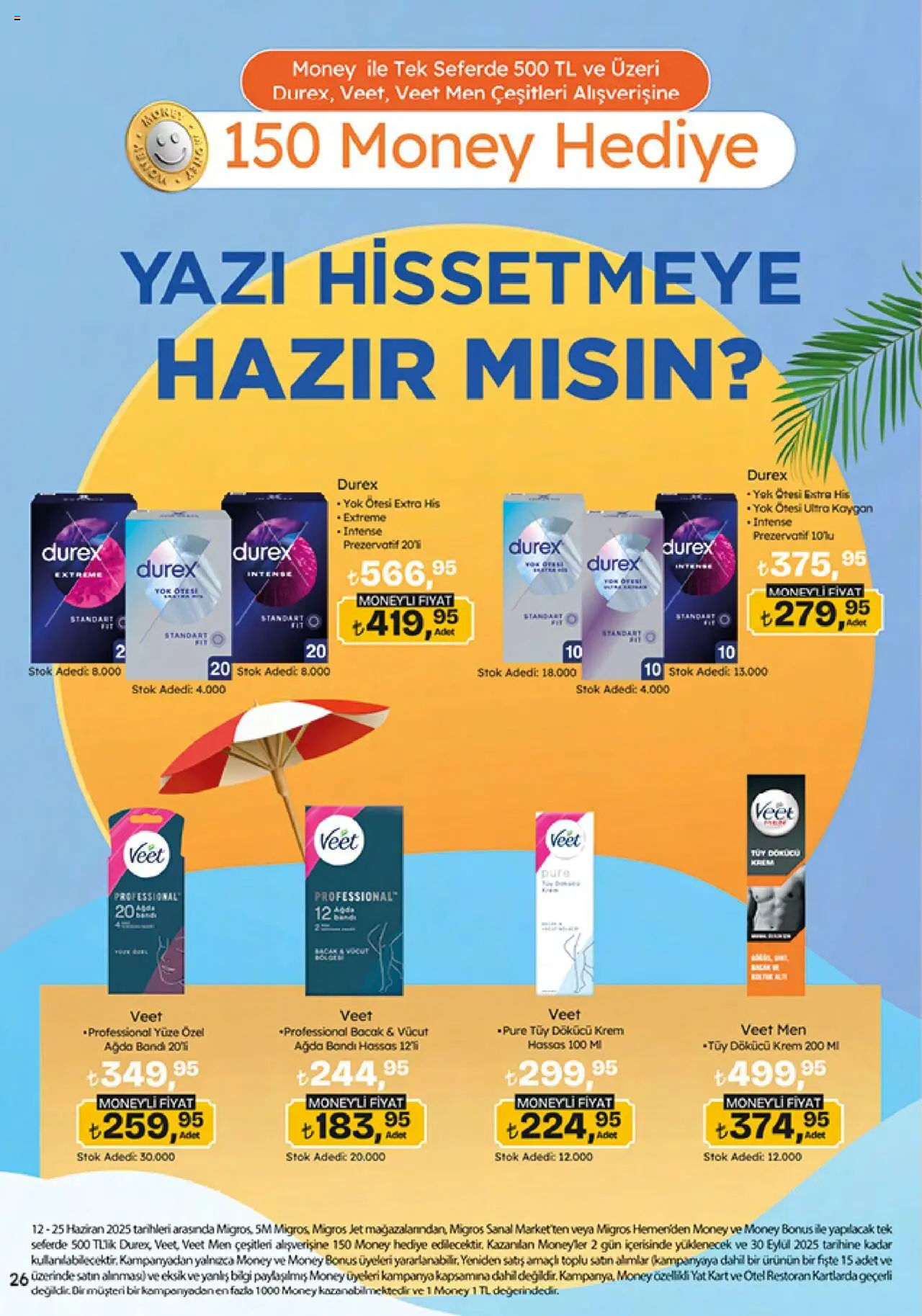 Migros Katalog - 5M Migroskop Dijital - 12.06.2025 tarihinden itibaren geçerlidir | Sayfa: 26 | Ürünler: Prezervatif, Krem, Tüy dökücü krem