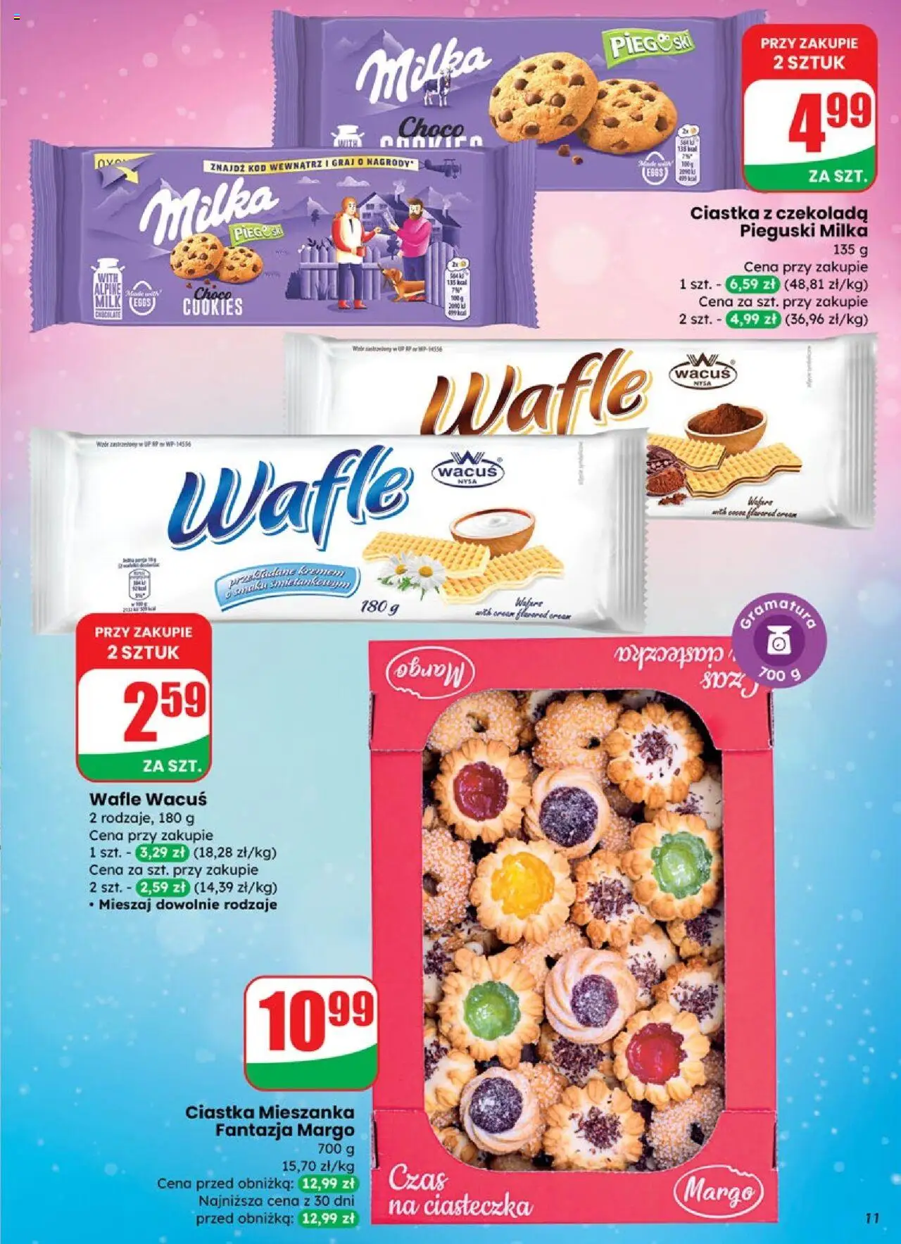 Dino Gazetka od 01.10.2025 | Strona: 11 | Produkty: Wafle, Milka, Czekolada, Ciastka