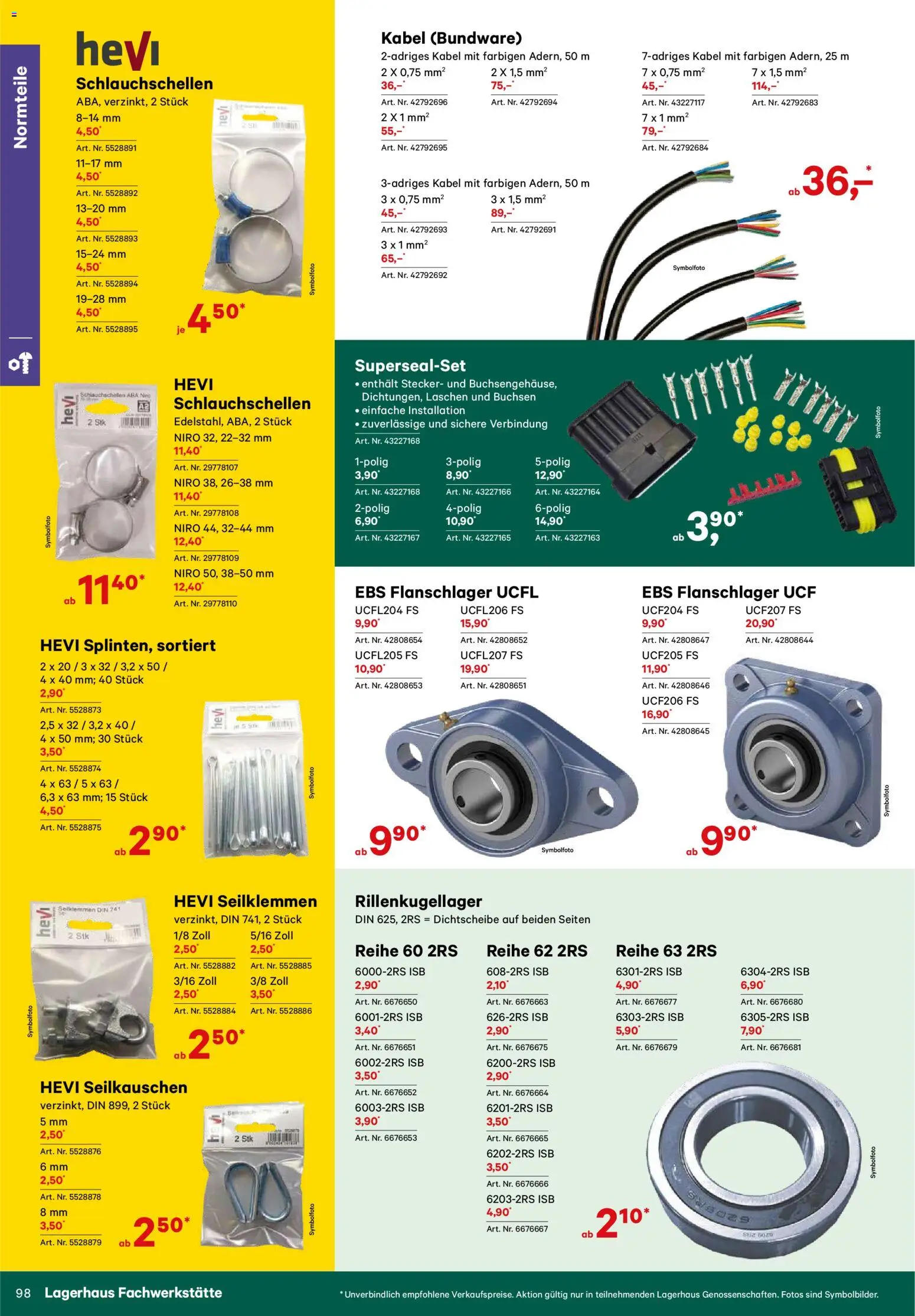 Lagerhaus Verschleißteile & Zubehör gültig ab 01.01.2026 | Seite: 98 | Produkte: Kabel