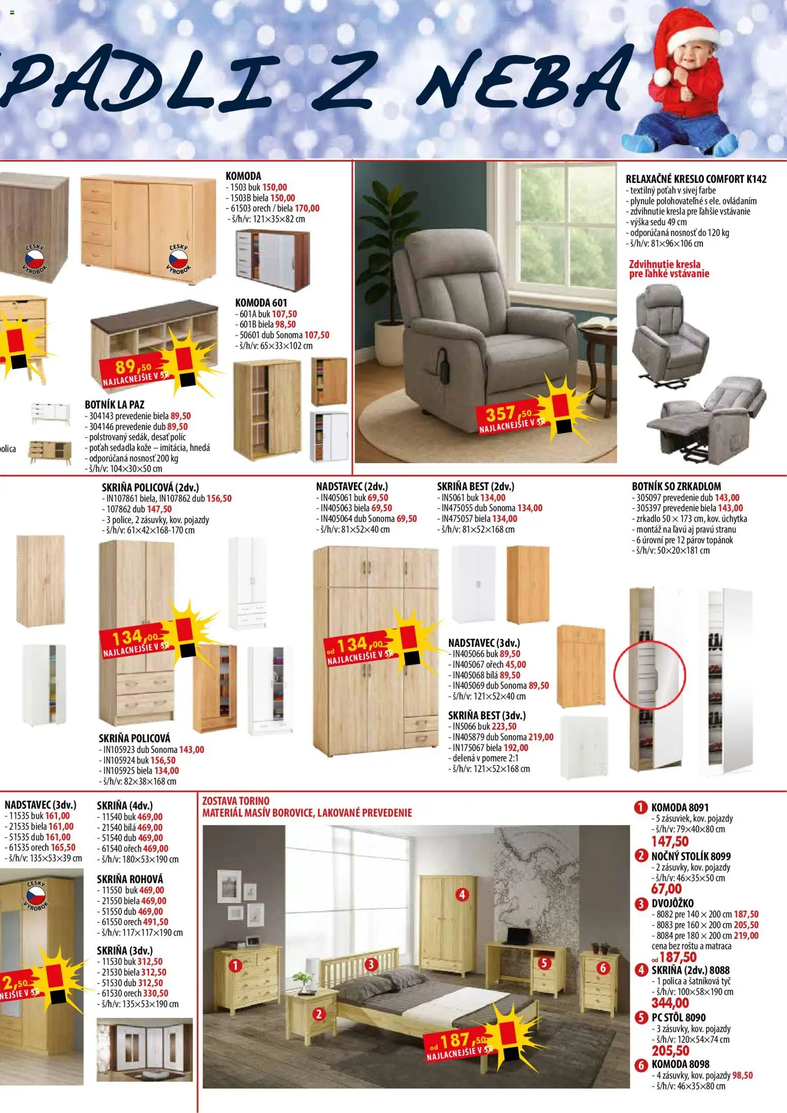Nové IDEA nábytok akcie – leták je platný od 01.11.2025 | Strana: 3 | Produkty: Kreslá, Skriňa, Nočný stolík, Stôl