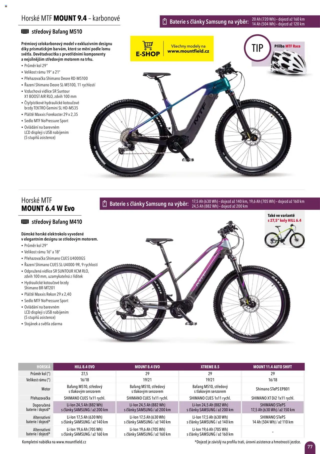 Mountfield katalog 2025 od 16.04.2025 | Strana: 77 | Produkty: USB, Elektrokolo, Modely, Baterie