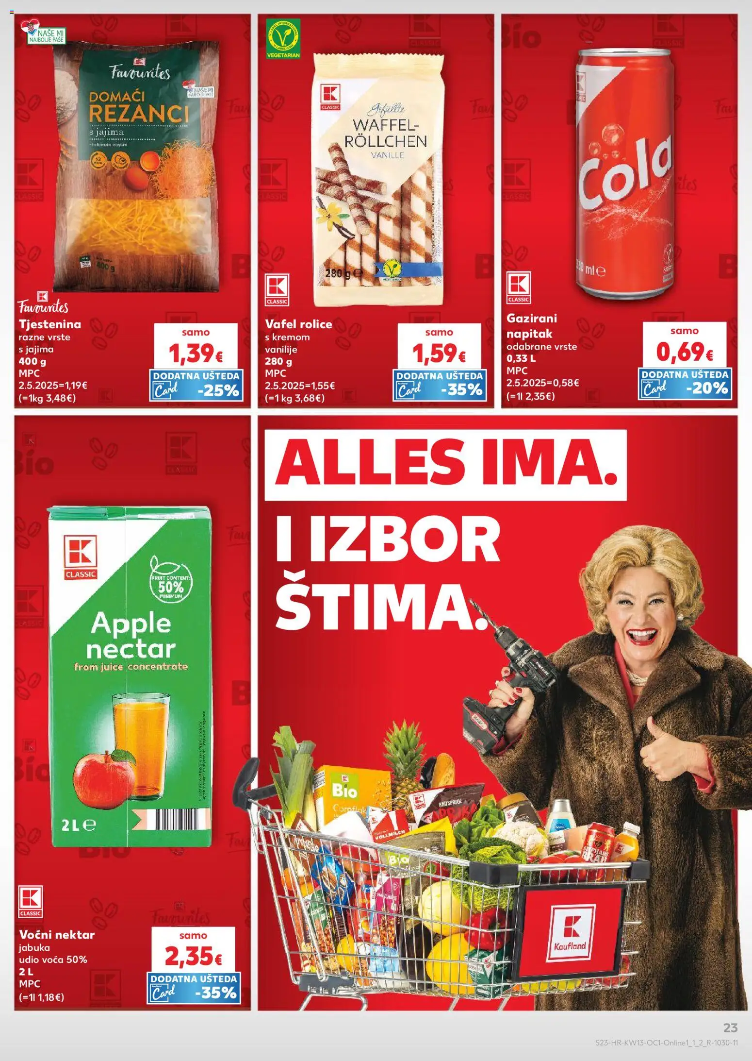 Kaufland katalog | vrijedi od 25.03.2026 | Stranica: 23 | Proizvodi: Rezanci, Tjestenina, Pasta, Kabel