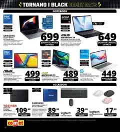 Anteprima del volantino Comet - Black Friday valido a partire dal 31.10.2025 | Pagina: 12 | Prodotti: Notebook, Mouse, Audio, USB