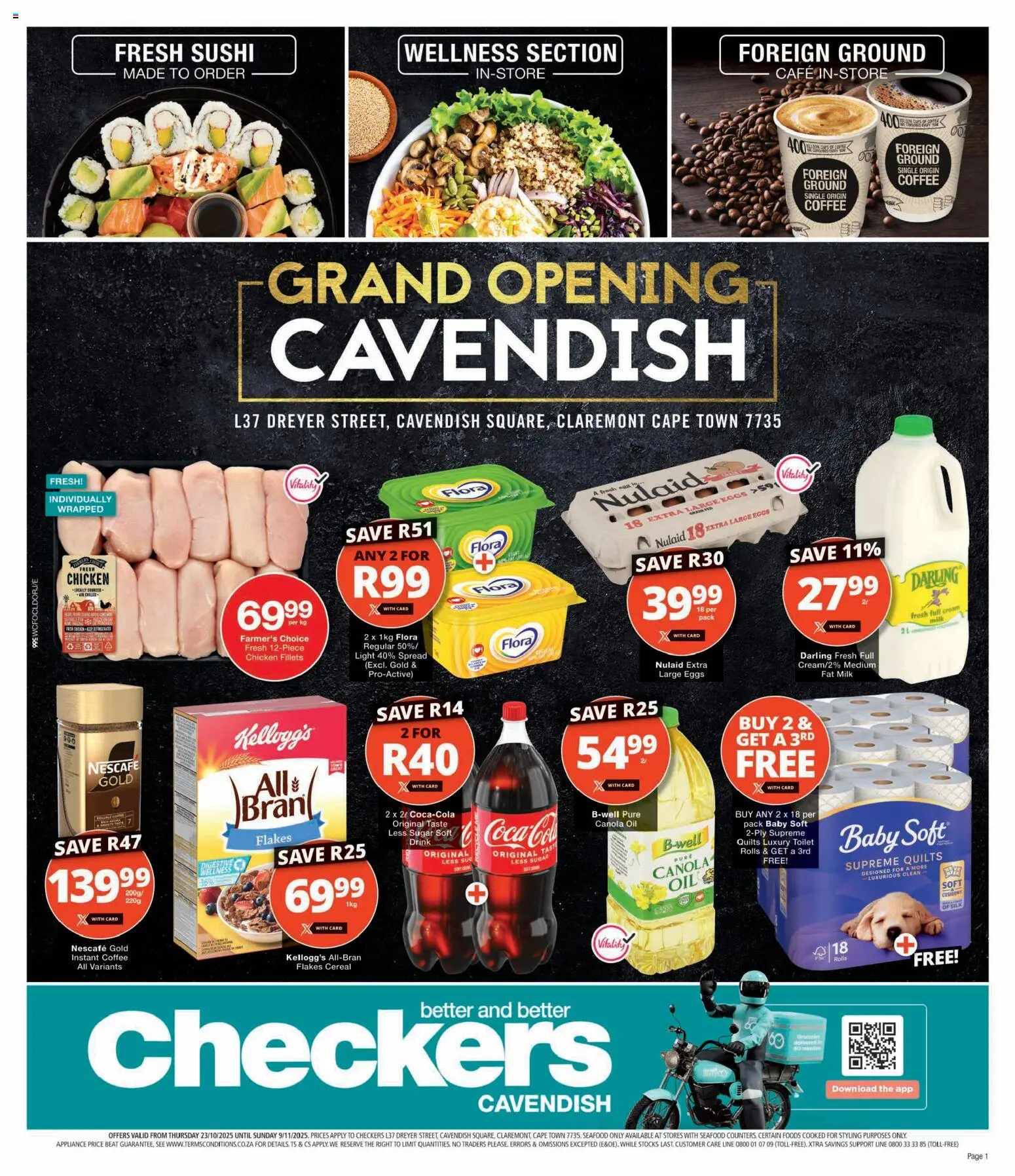 New Checkers catalogue – valid from 23.10.2025 | Page: 1 | Products: Eggs, Coffee, Cream, Sugar