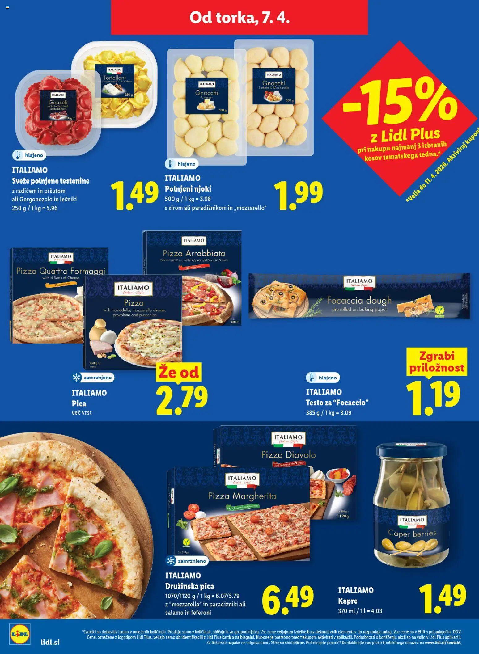 Novi Lidl katalog ponudbe – veljaven od 02.04.2026 | Stran: 50 | Izdelki: Njoki, Pica, Testenine