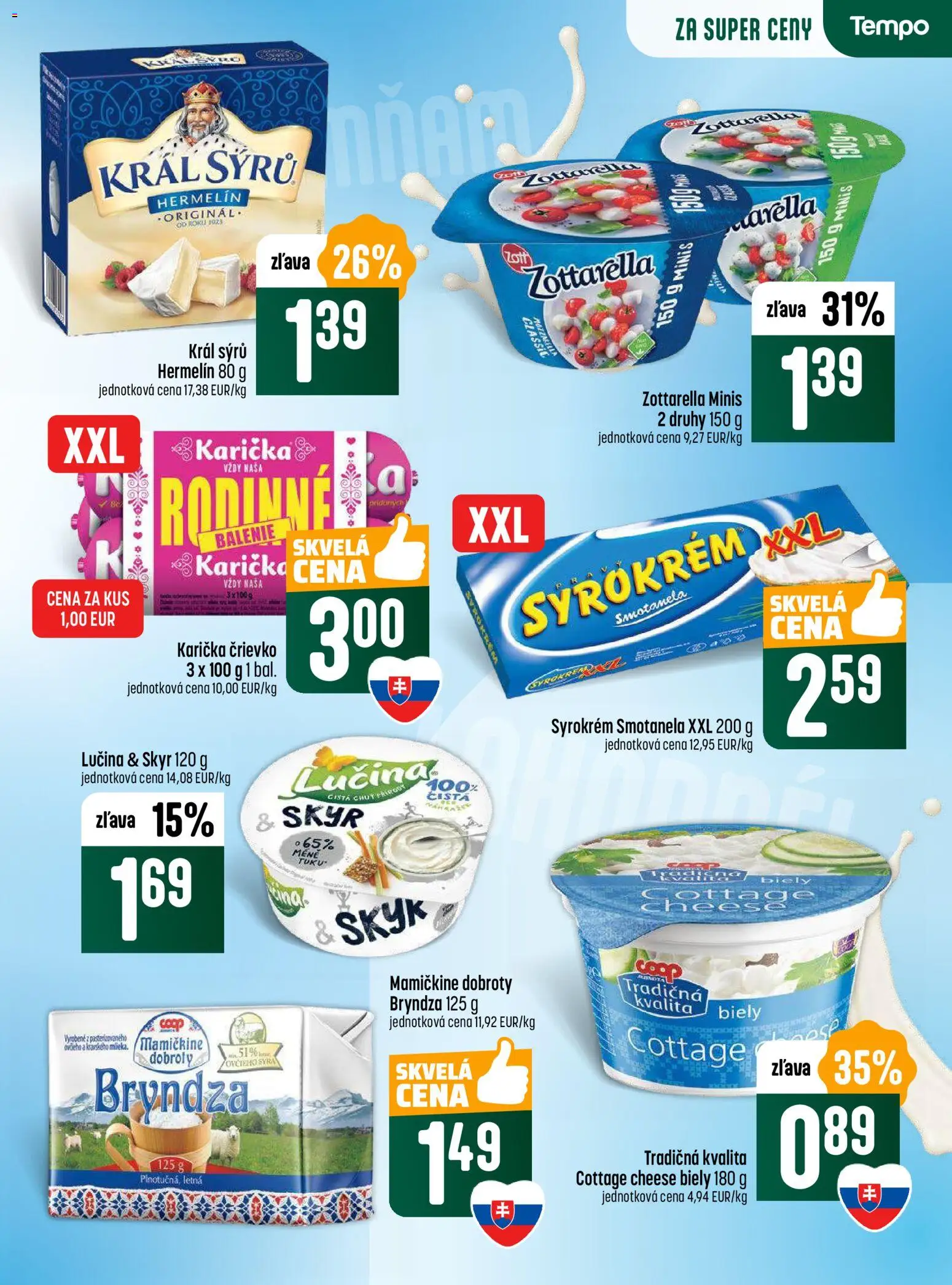 Nové COOP Jednota akcie – leták je platný od 30.10.2025 | Strana: 9 | Produkty: Mozzarella, Skyr, Bryndza